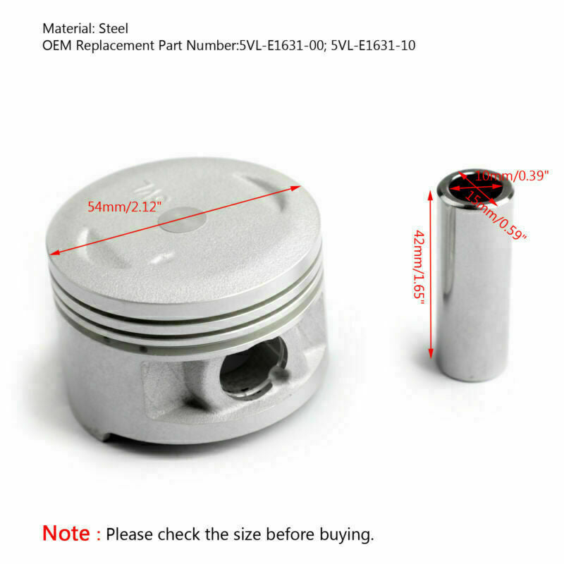 2008 Yamaha YBR125 YBR125ESD Kit de anel de pistão 5VL-E1631-00 5VL-E1631-10