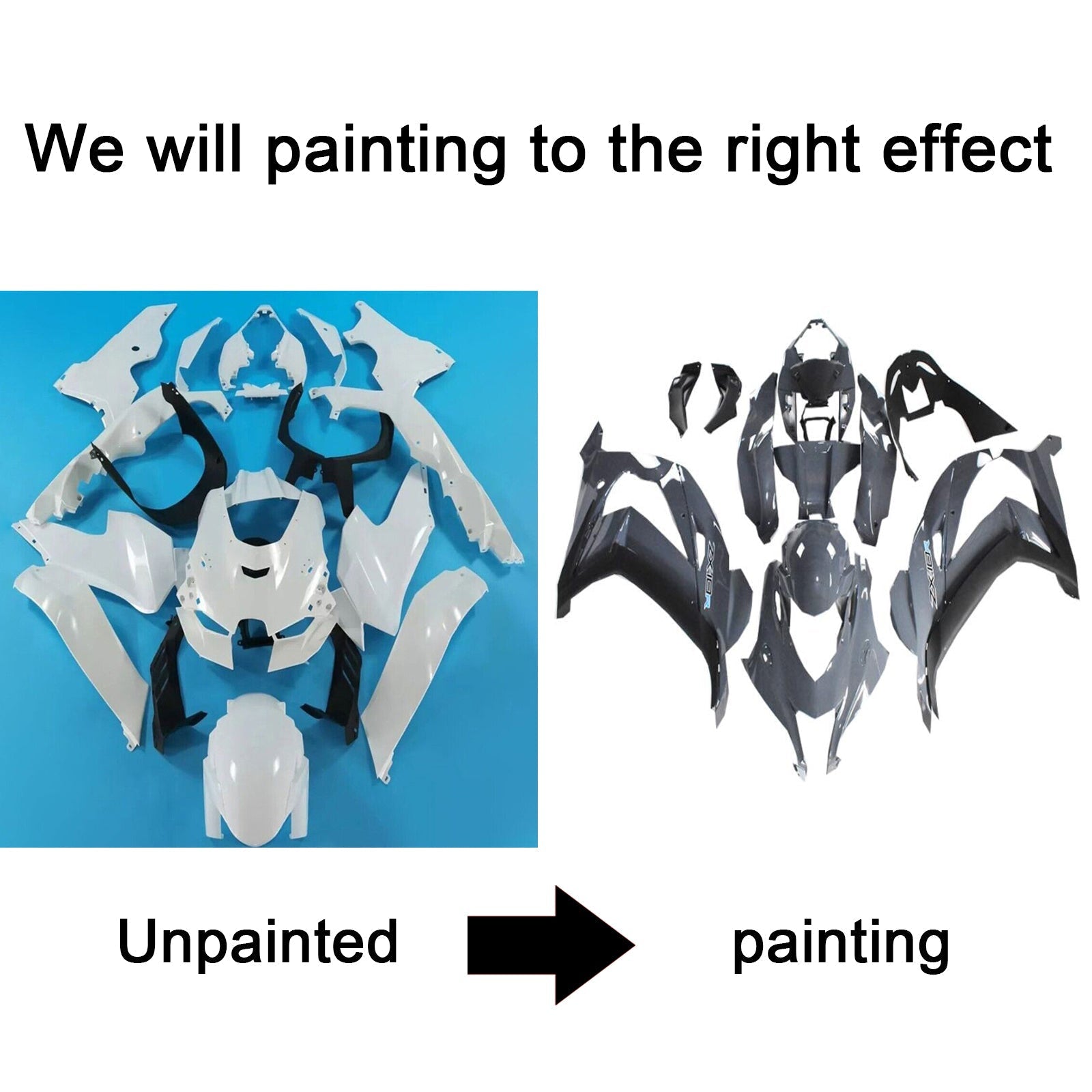 2021-2024 Kawasaki ZX-10R ZX10R Amotopart Injectiekuipset Carrosserie ABS #101