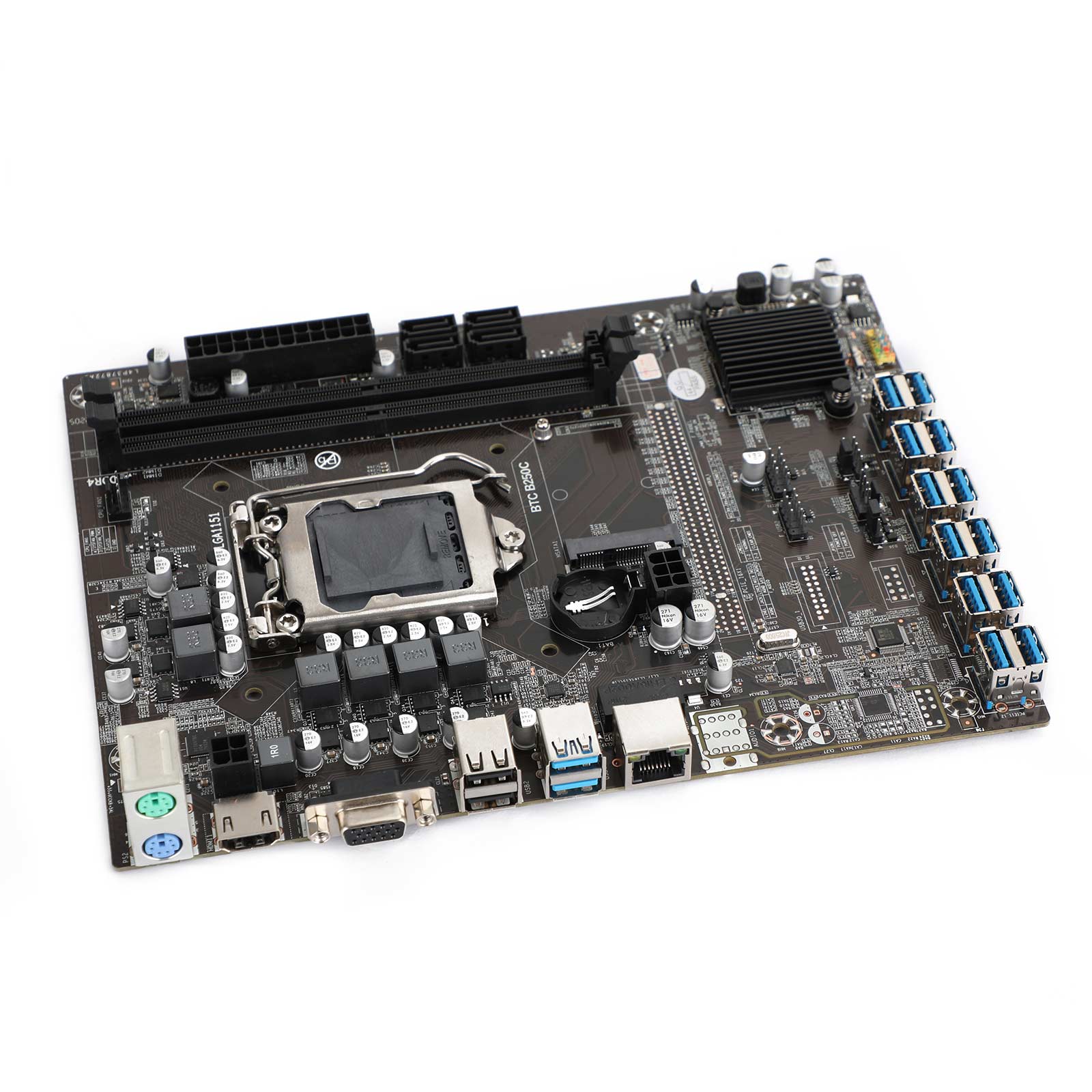 Placa base de minería de PC B250C BTC 12P PCI Express DDR4 para LGA1151 Gen6/7