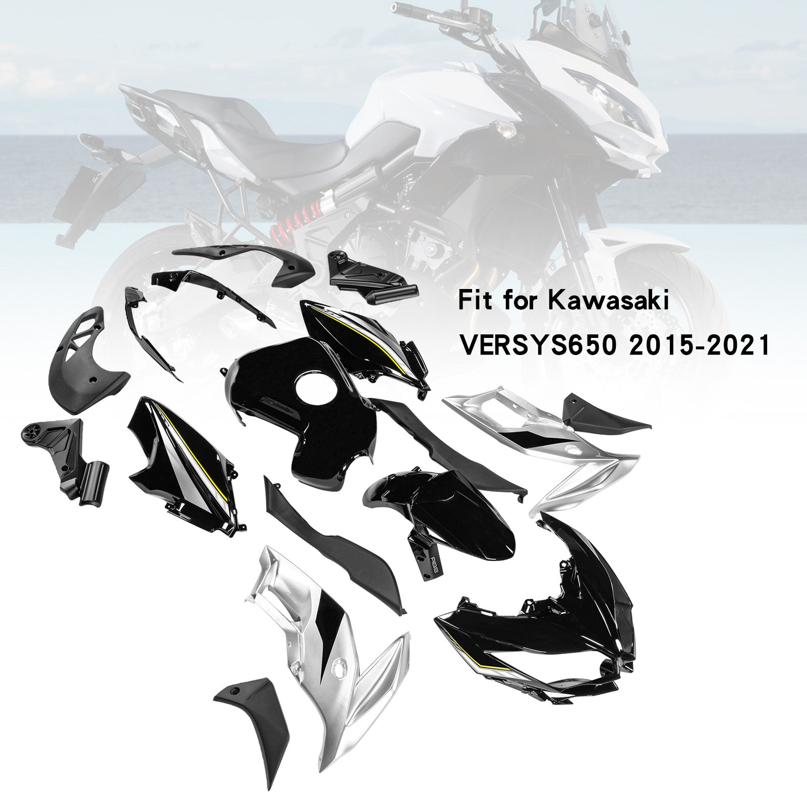 Kit de carénage Kawasaki VERSYS650 2015-2021, carrosserie en plastique ABS
