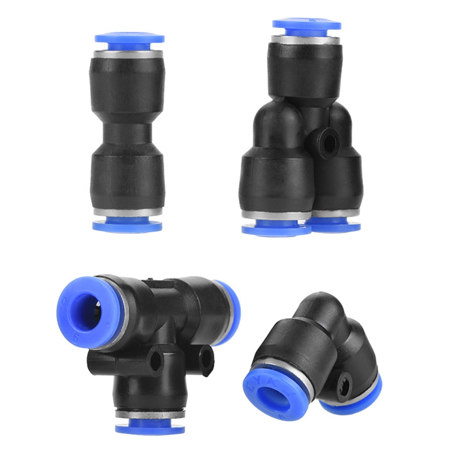 40 stuks snel 6 mm OD 1/4" Kunststof pneumatische drukconnector luchtleidingkoppelingen