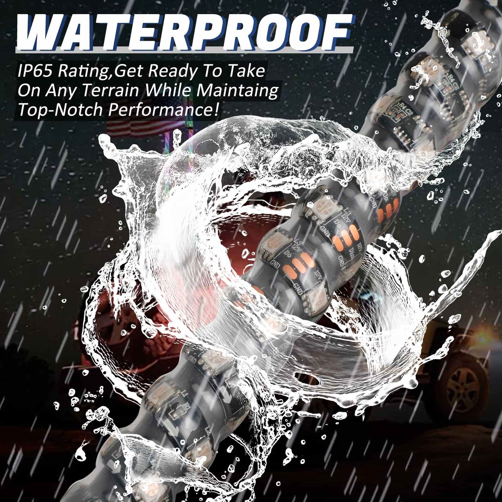 Tracteur ute van camper rouleau rouleau bulldozer grue 2x 2ft rvb application whip feux de fouet antenne avec drapeau télécommande