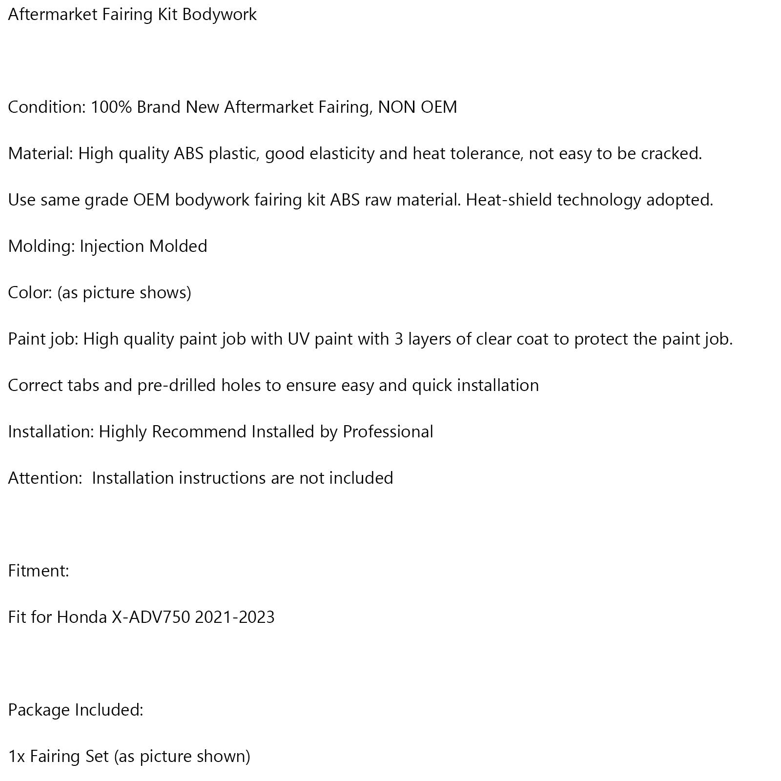 2021-2023 HONDA X-ADV 750 Vstrekovacia lišta KODETAWORTY 01 ## 63