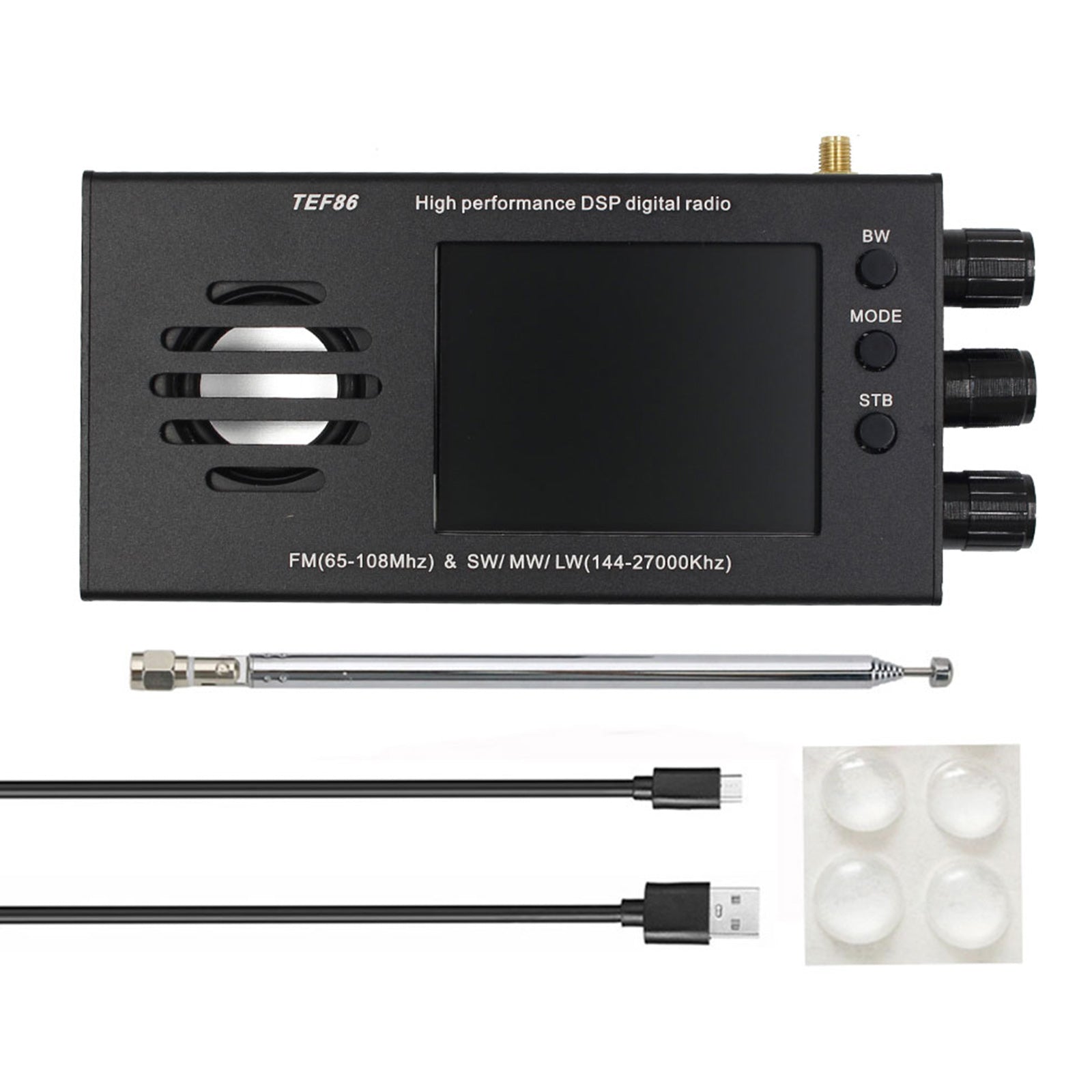 3.2" Radio numérique DSP hautes performances EF6686 avec écran LCD 144-27 000 kHz SW/MW/LW