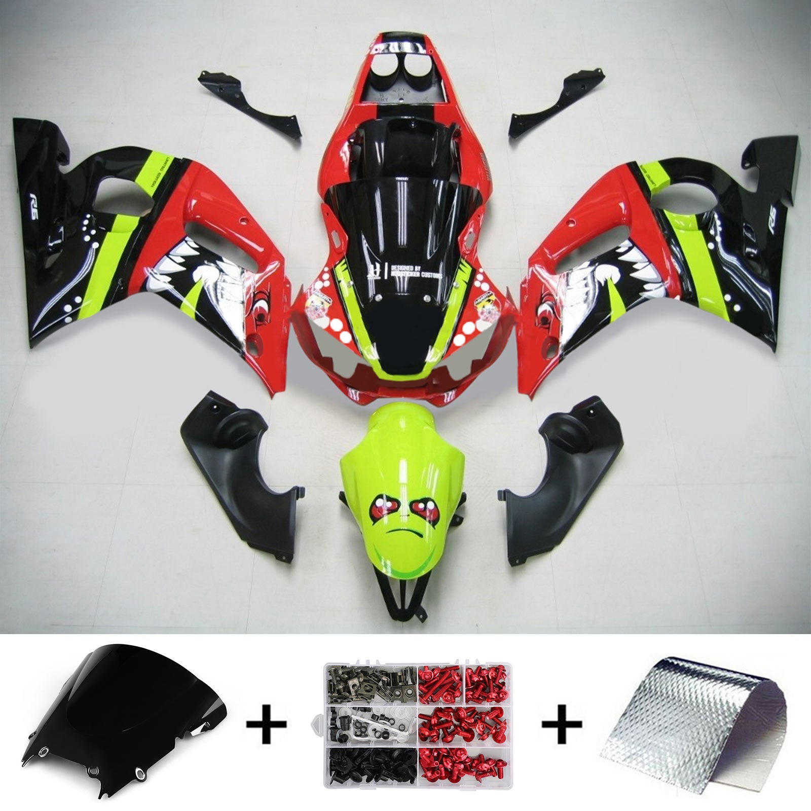 1998-2002 Yamaha Yzf 600 R6 Kit de camence d'injection Bodywork Plastic Abs # 131