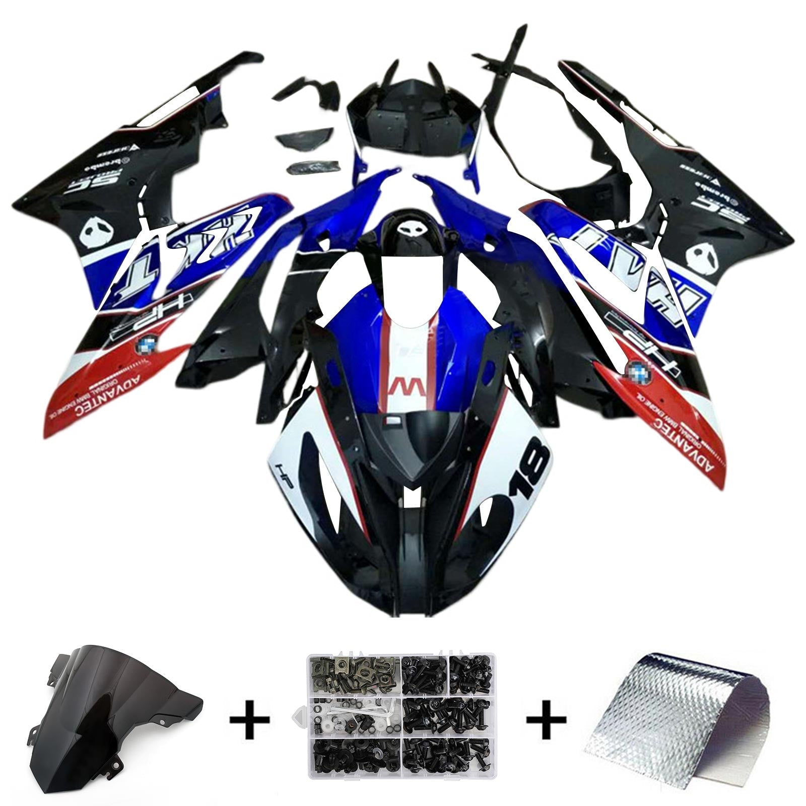 2015-2016 BMW S1000RR Kit Carénage Carrosserie Plastique ABS