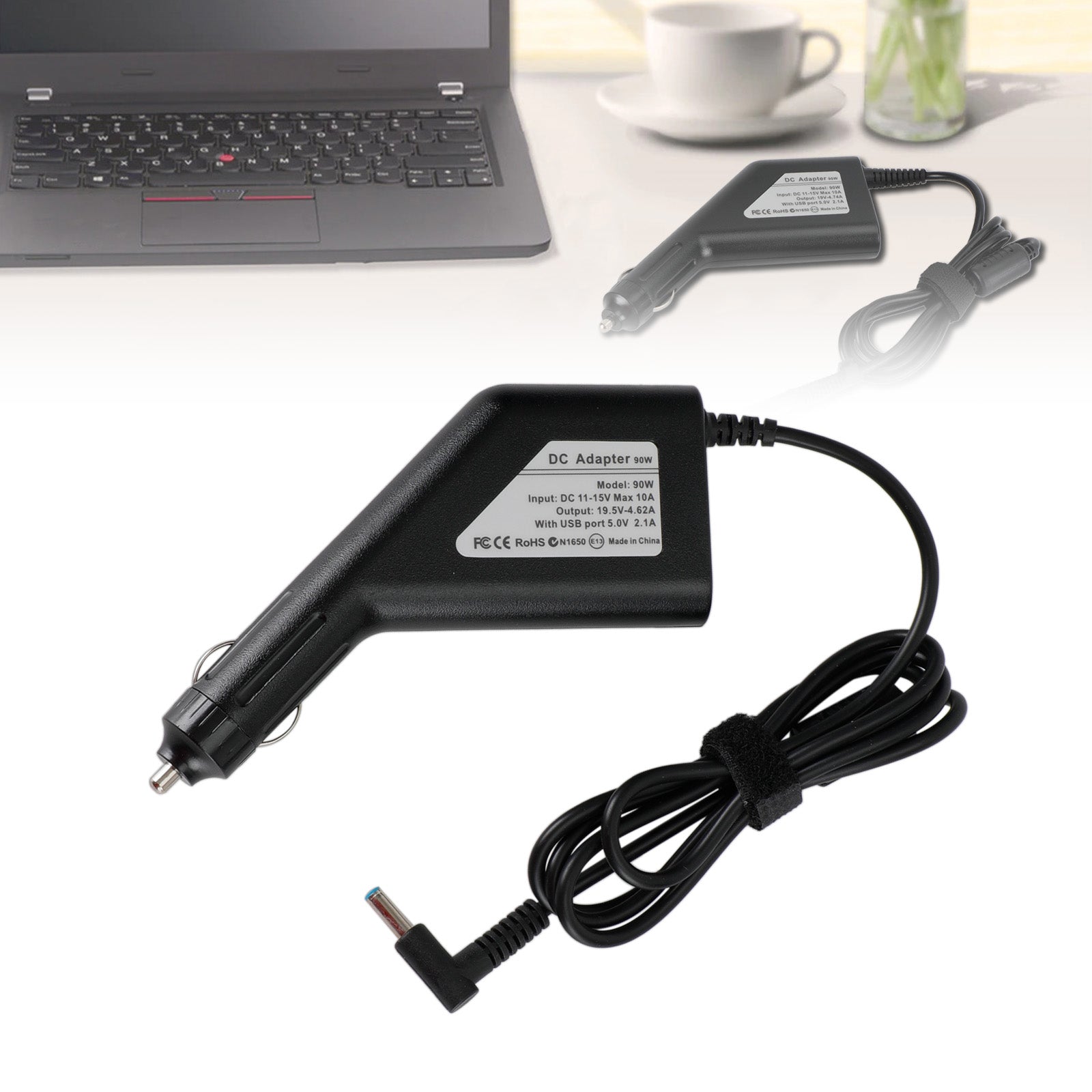 Adaptador de corriente continua del cargador del coche de los ordenadores portátiles de 19.5V 4.62A para Hp Envy 14/15