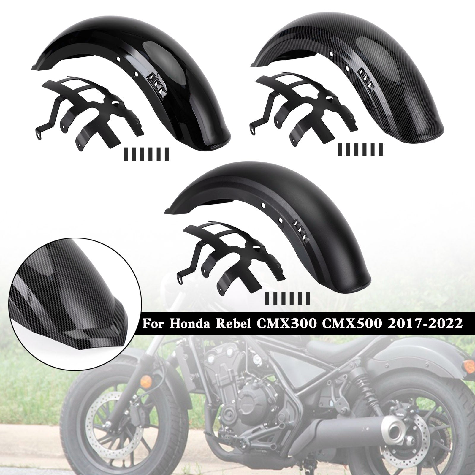 2017-2022 Honda Rebel CMX300 CMX500 Predný blatník Mudguard Fairing