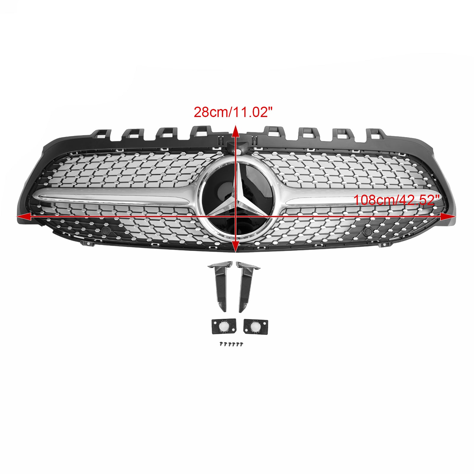 2019-2023 Benz A-klass W177 Diamantgrill fram, svart/krom