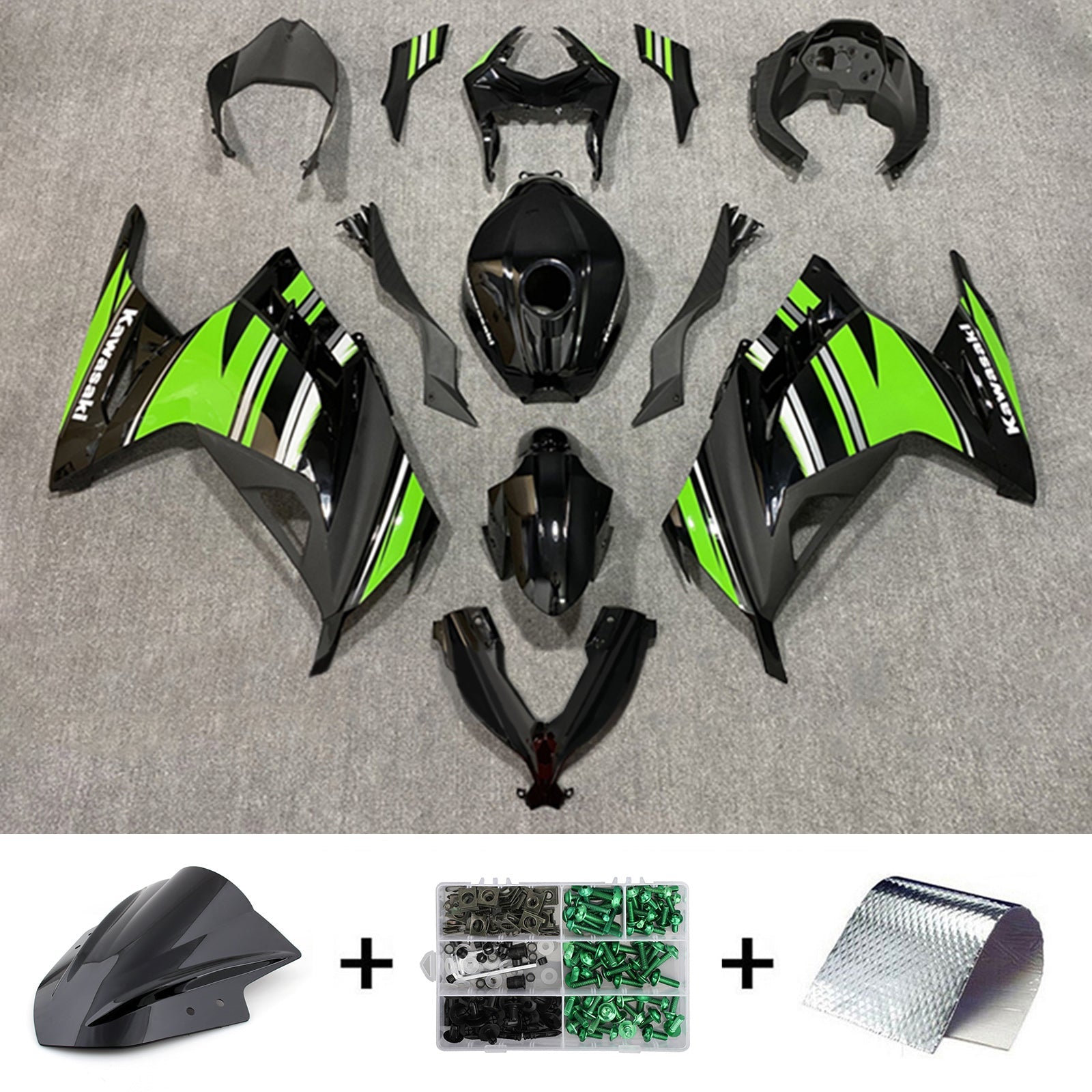 2013-2024 Kawasaki Ex 300/Ninja 300 Kit de carénage injection Bodywork Abs en plastique