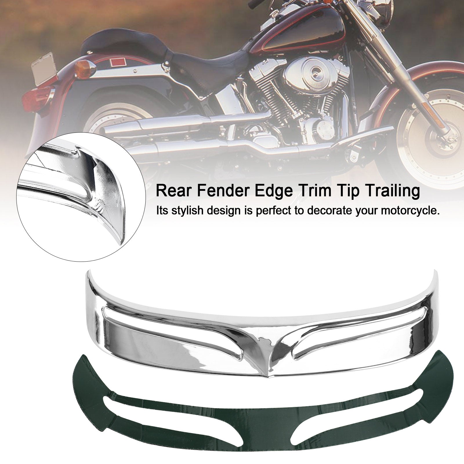 Chromé arrière du bord de la fraide de la fraide arrière ajustement pour Fat Boy Flstf 2007-2017