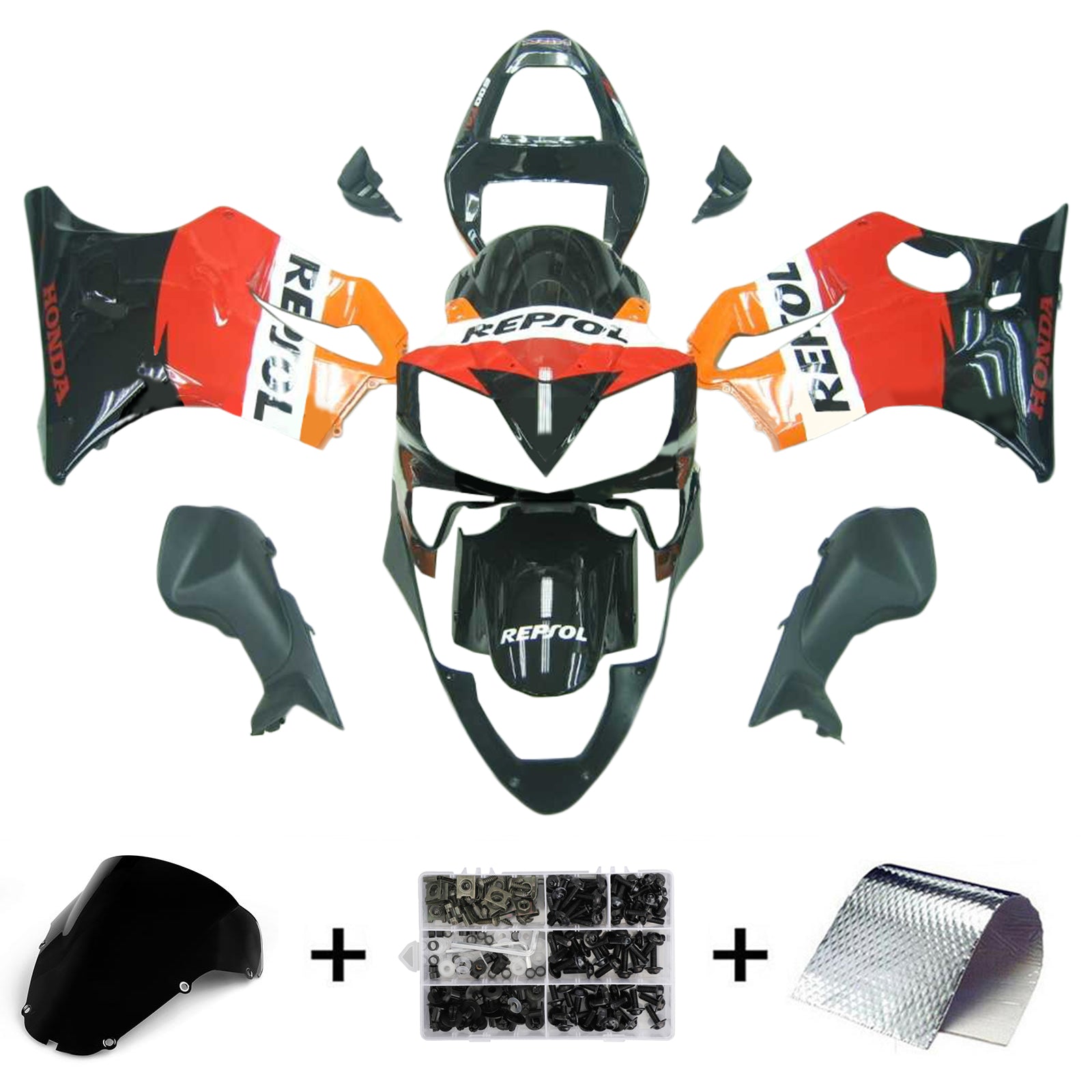 2001-2003 Honda CBR600 F4I Kit de carénage injection de carrosserie en plastique ABS # 114