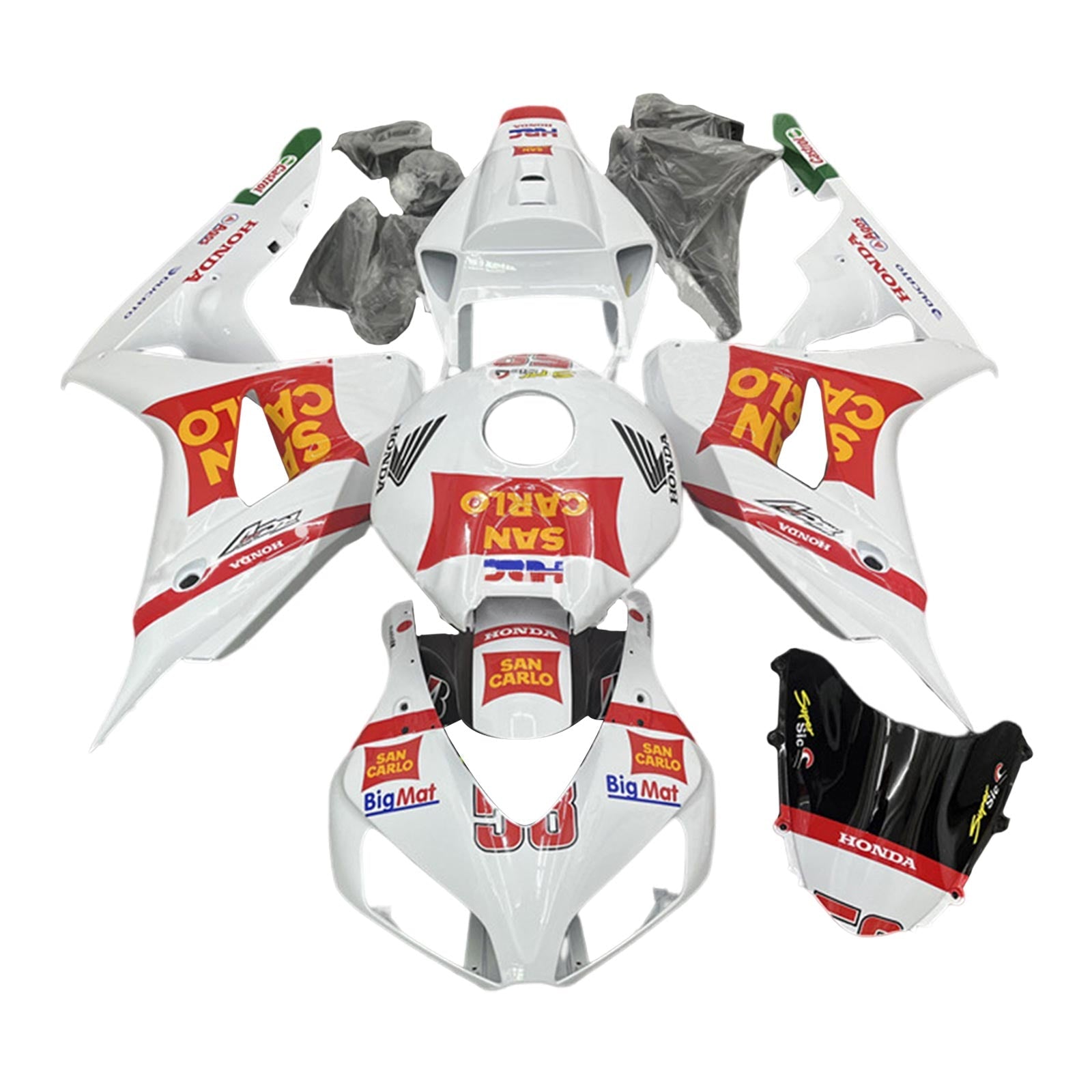 2006-2007 Honda CBR1000RR Kit de carénage carrosserie plastique ABS