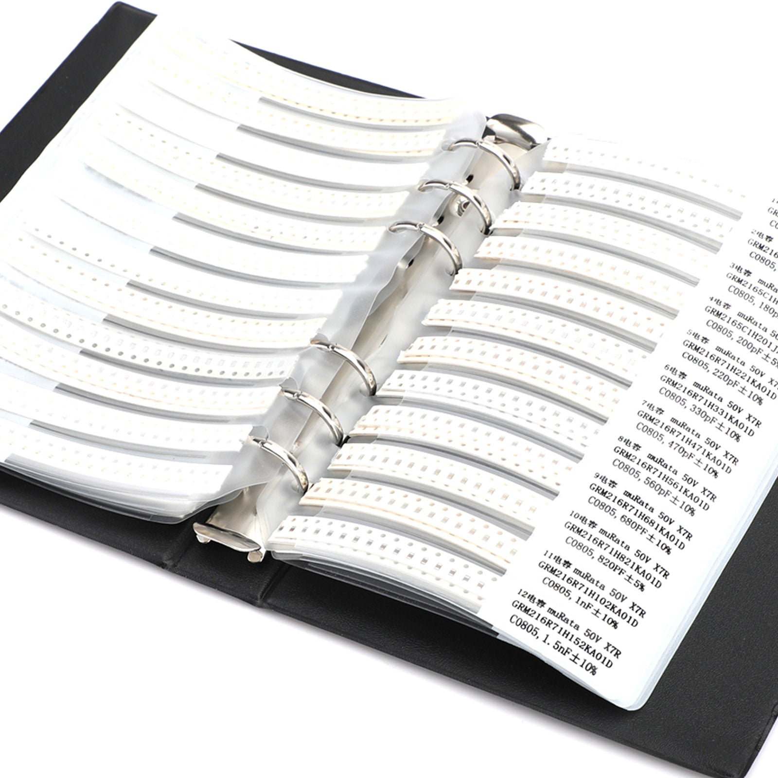 Livre d'échantillons de condensateur SMD0805, 92 valeurs * 50 pièces = 4600 pièces, kit de condensateur SMD