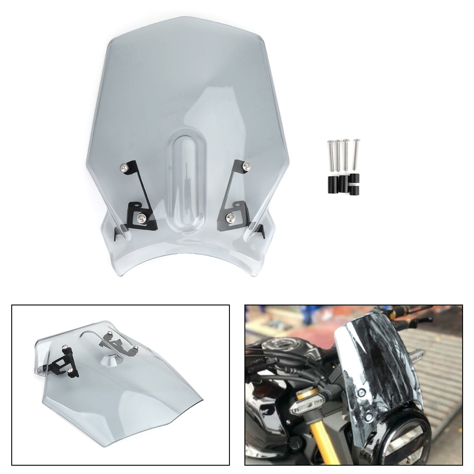 ABS Plastic Motorcykel vindrutan vindruta för Honda CB125R CB300R 2018-2019 Generisk