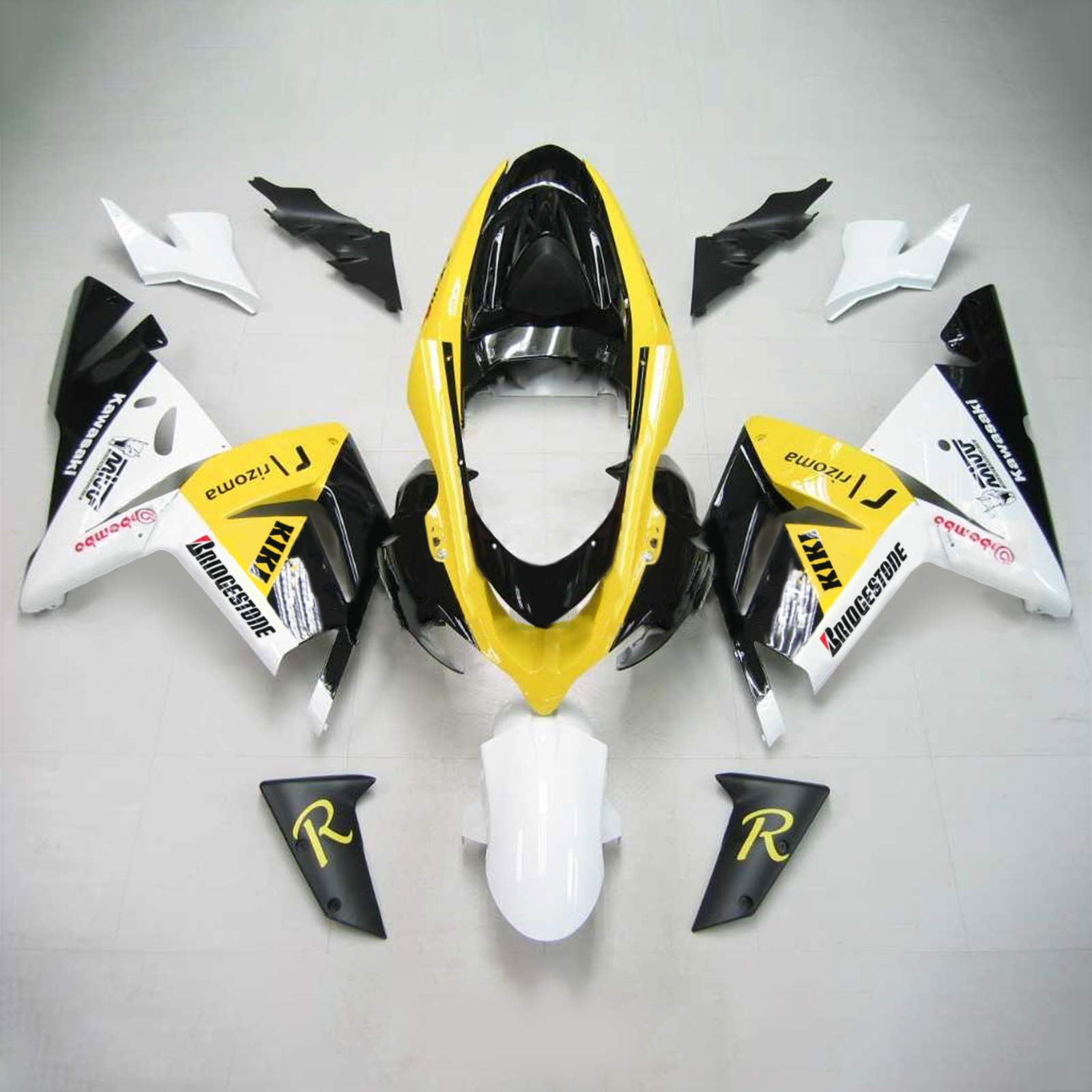 2004-2005 Kawasaki ZX10R Amotopart Injeksjon Fairing Kit Bodywork Plast Abs #118