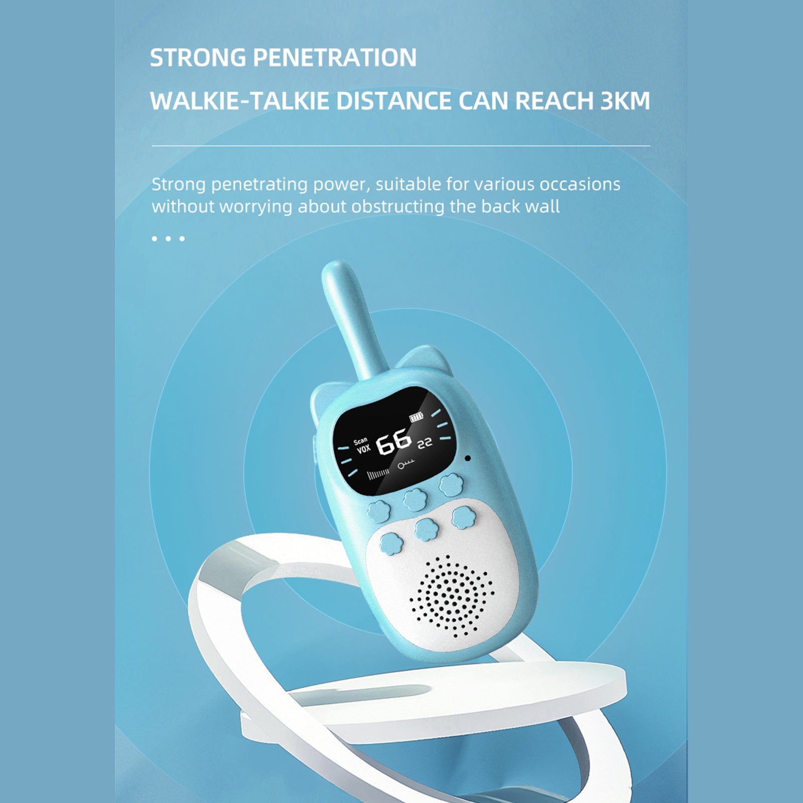 2-pack kinderwalkie-talkies 22-kanaals 2-weg radio 3 km bereik handheld origineel