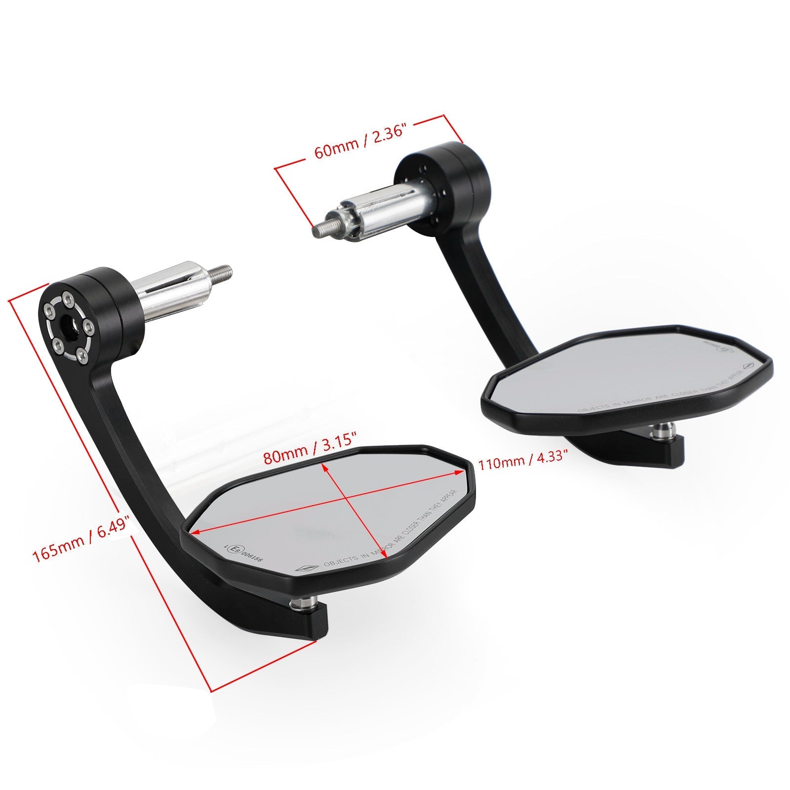 Zwart 7/8" Aangepaste CNC aluminium motorfiets 22 mm stuuruiteindespiegel Generiek