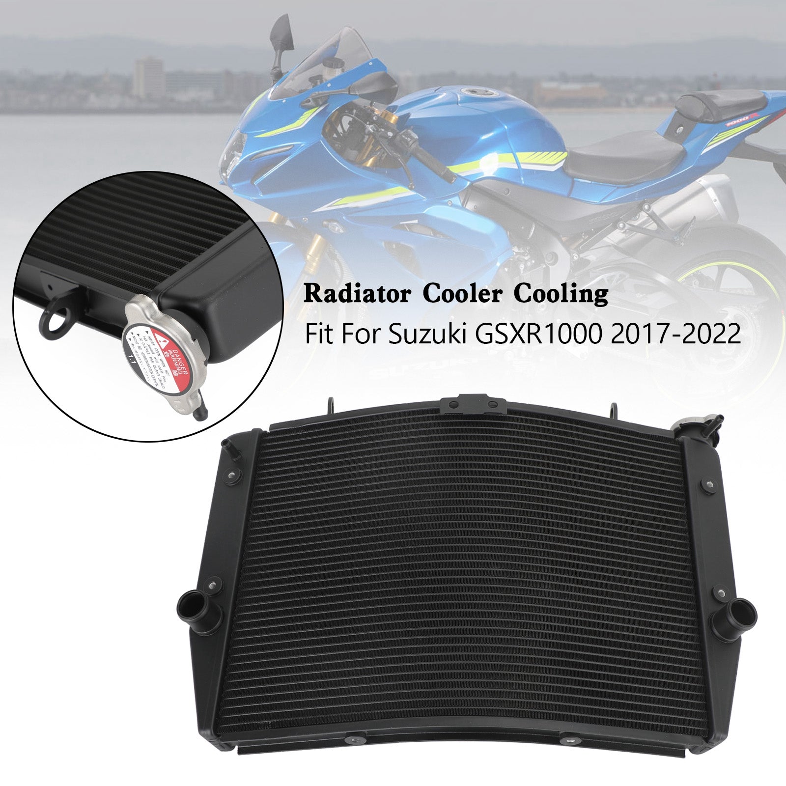2017-2022 Suzuki GSXR 1000 GSX-R K11 Motorradiator kjølerkjøling