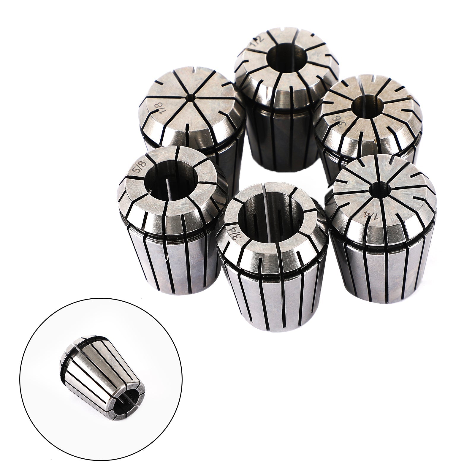6PCS ER32 Spring Collet Set for CNC Milling Lathe Tool Graving Machine Steel