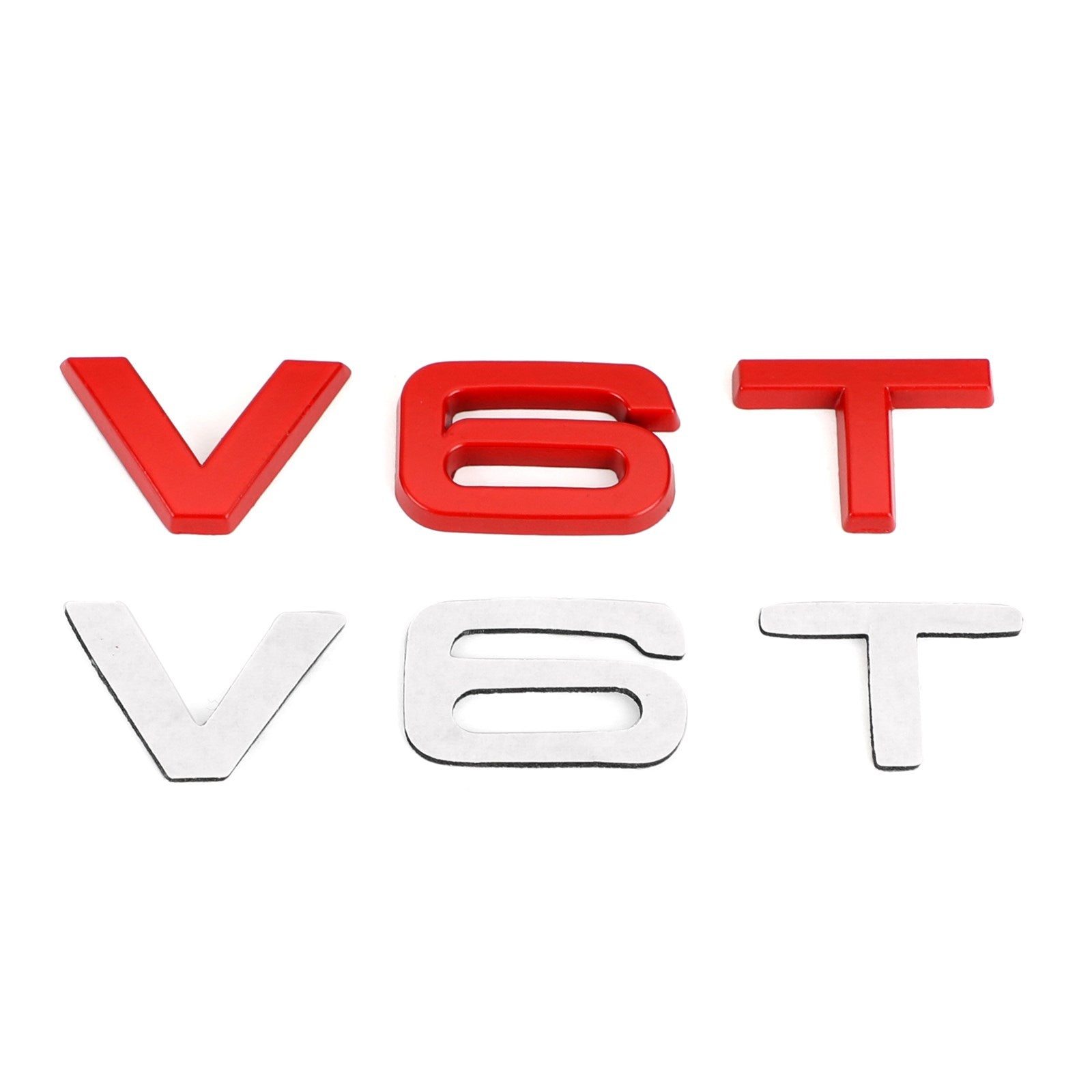 V6T Emblem Badge Fit för Audi A1 A3 A4 A5 A6 A7 Q3 Q5 Q7 S6 S7 S8 S4 SQ5 Red Generic