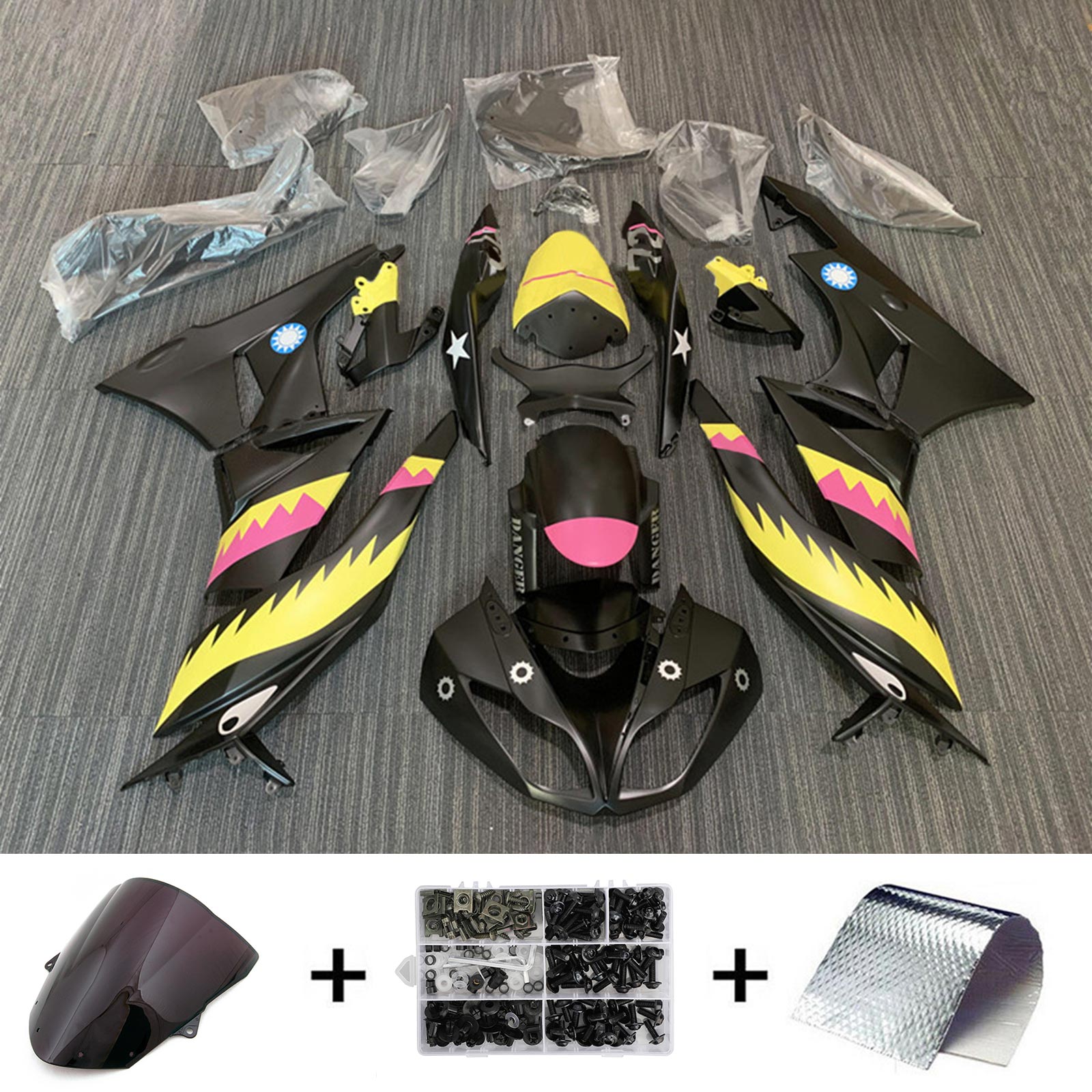 2009-2012 KAWASAKI ZX6R 636 Kit de carénage Kit de carrosserie en plastique Abs