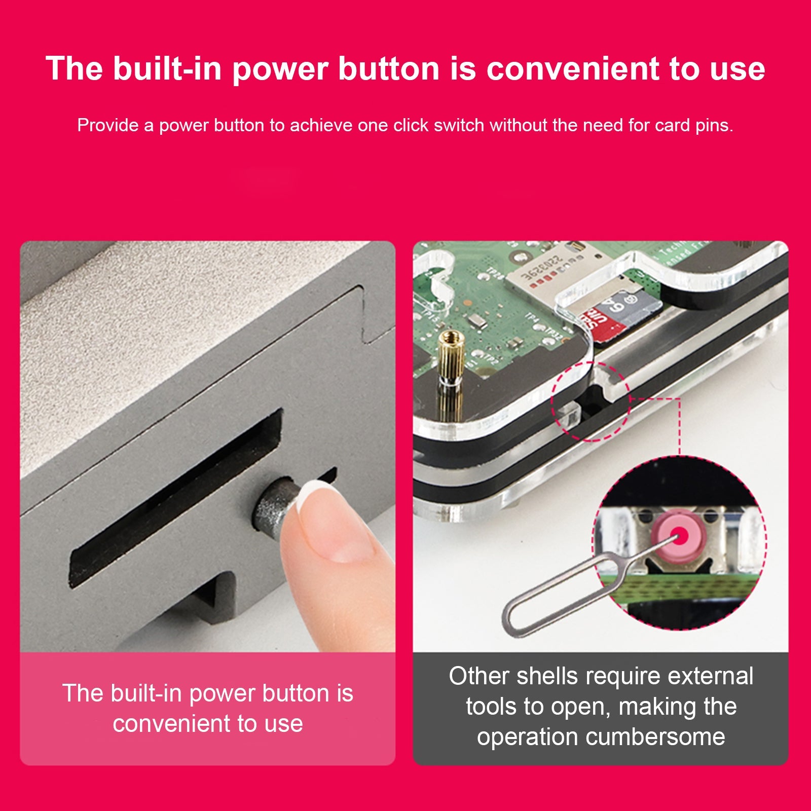 Silver Shadow Shell Raspberry pi5 Beschermdoos ABS Materiaal Snelheidsregeling Fan