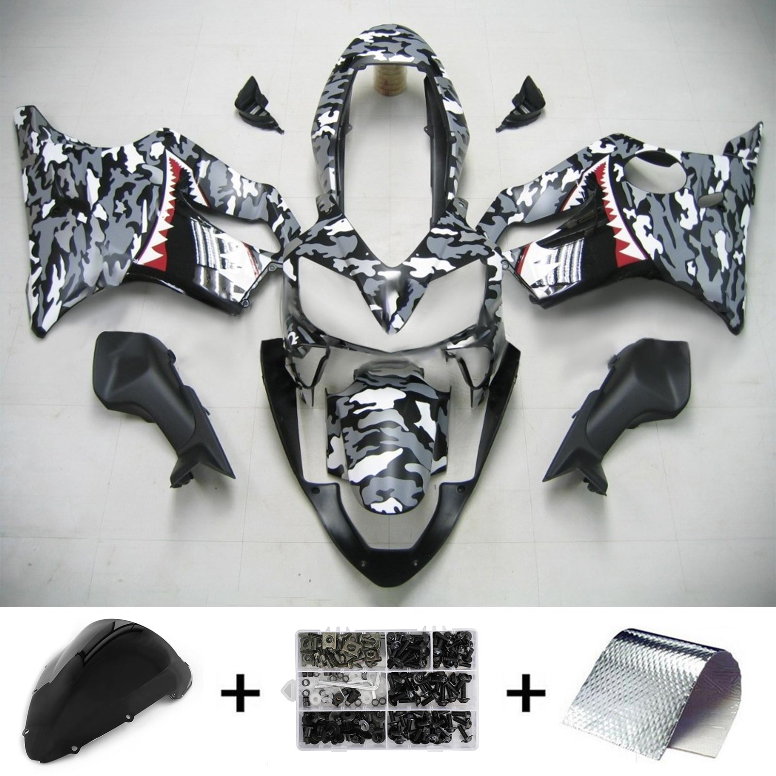 2004-2007 Honda CBR600 F4i Amotopart Kit de carénage d'injection carrosserie plastique ABS #131