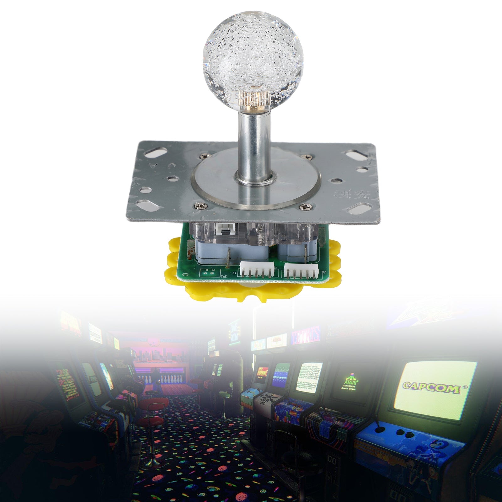 Joystick iluminado colorido LED conmutable de 4 a 8 vías para JUEGO Arcade