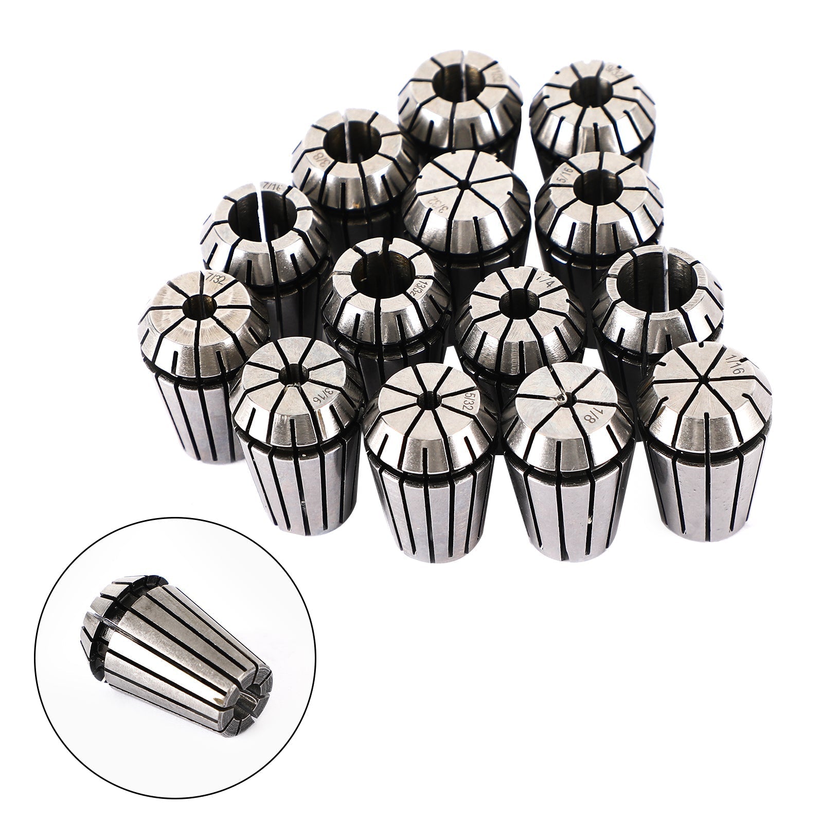 7pcs ER20 Spring Collet Set for CNC Milling dreiebenk verktøy Graveringsmaskinstål