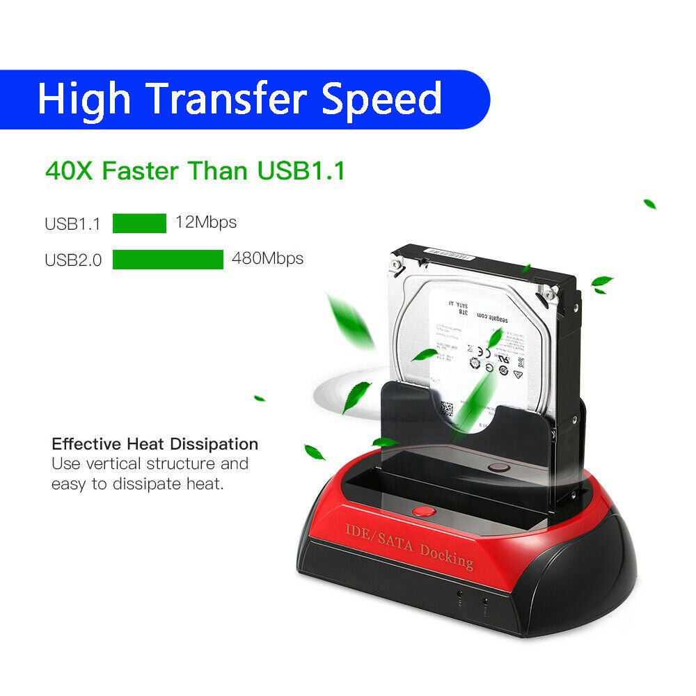 Estación de acoplamiento para disco duro TODO EN UNO, HD, doble bahía, USB a SATA IDE 2.5" 3.5" Reino Unido