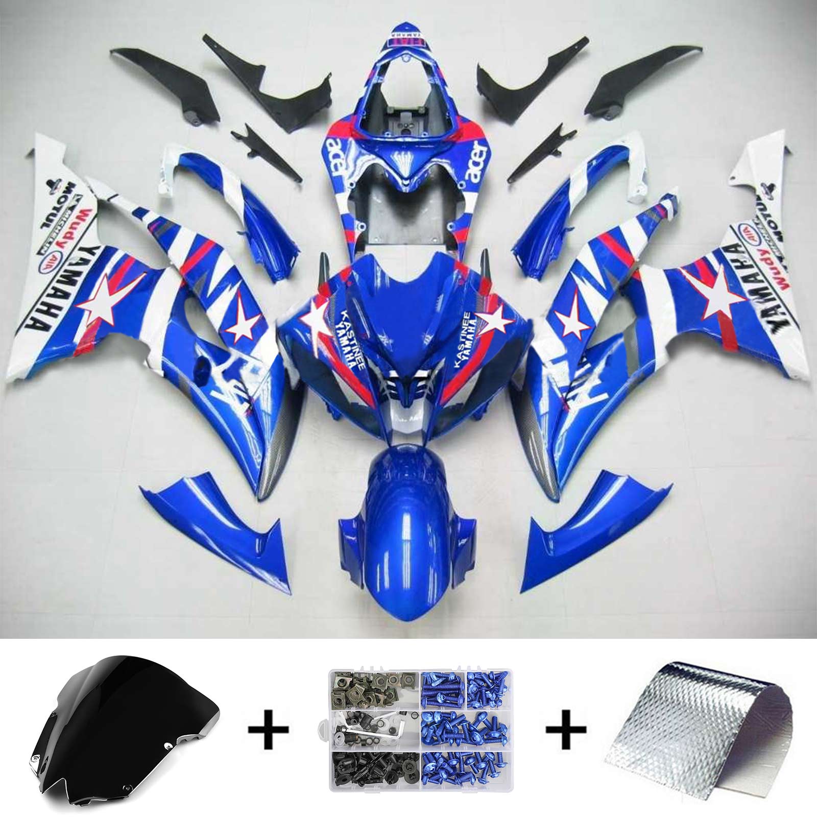 2008-2016 Yamaha YZF 600 R6 Injectiekuipset Carrosserie Kunststof ABS #105