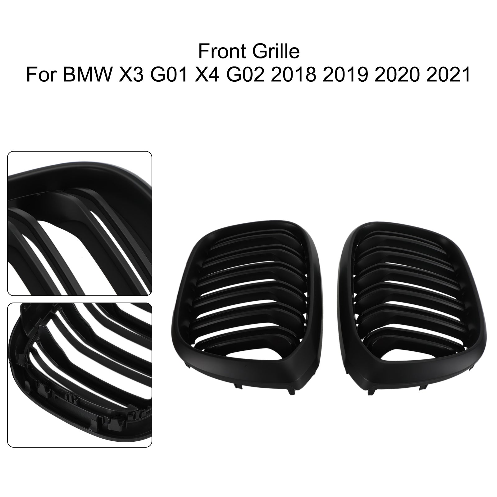 2018-2021 BMW X3 G01 X4 G02 Pair Kidney Grill Grille 51138469959 51138469960 51138091725 51138091726 générique