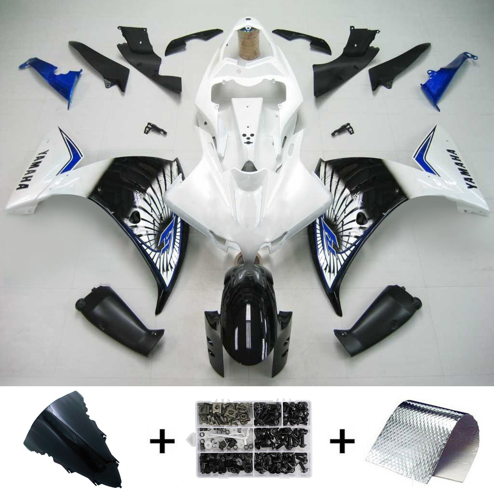 2012-2014 Yamaha YZF 1000 R1 Amotopart Injeksjon Fairing Kit Bodywork Plast Abs #117