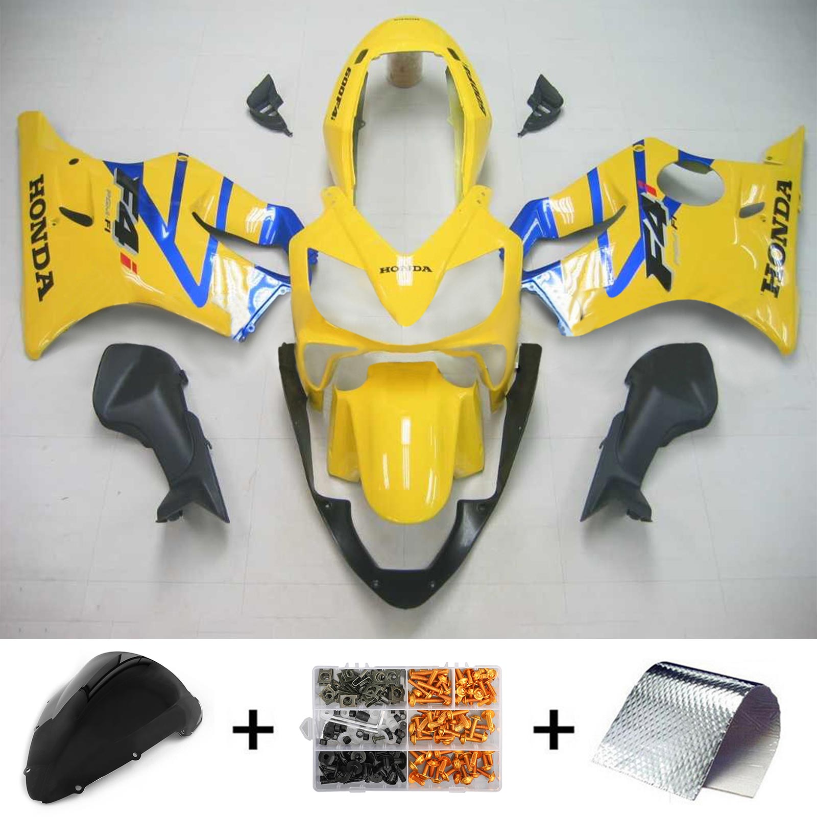 2004-2007 Honda CBR600 F4i Amotopart Kit de carénage d'injection carrosserie plastique ABS #121
