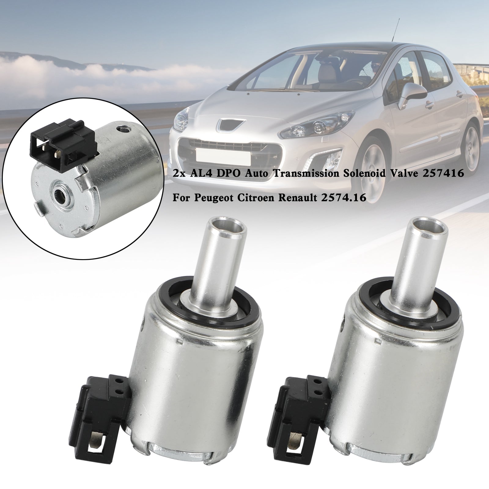 2x Peugeot Renault 2574.16 AL4 DPO Válvula solenóide de transmissão automática 257416
