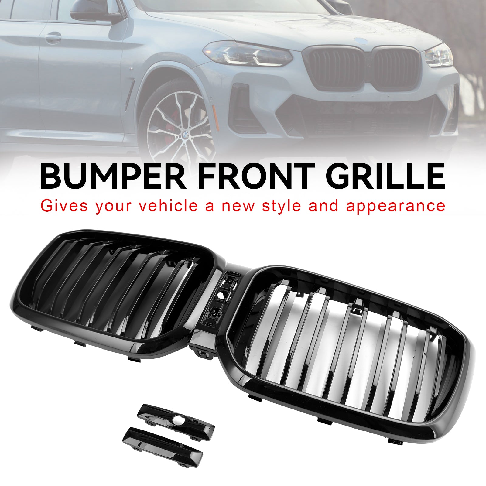 2022 2023 BMW X3 X4 G01 G02 Glanzend zwart niergrillrooster