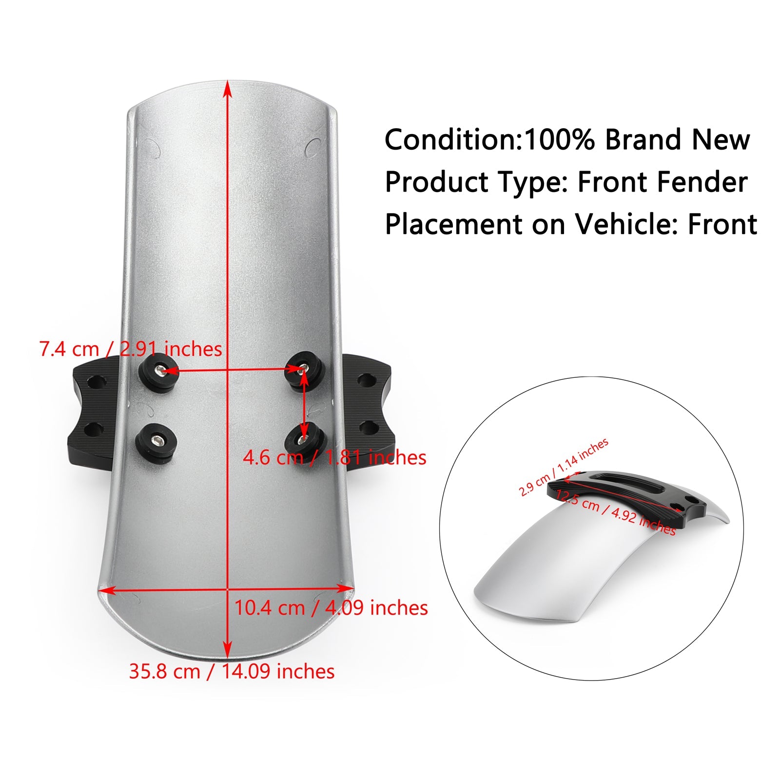 2016-2019 BMW R Nine T Scrambler Front Fender Mudguard Silver