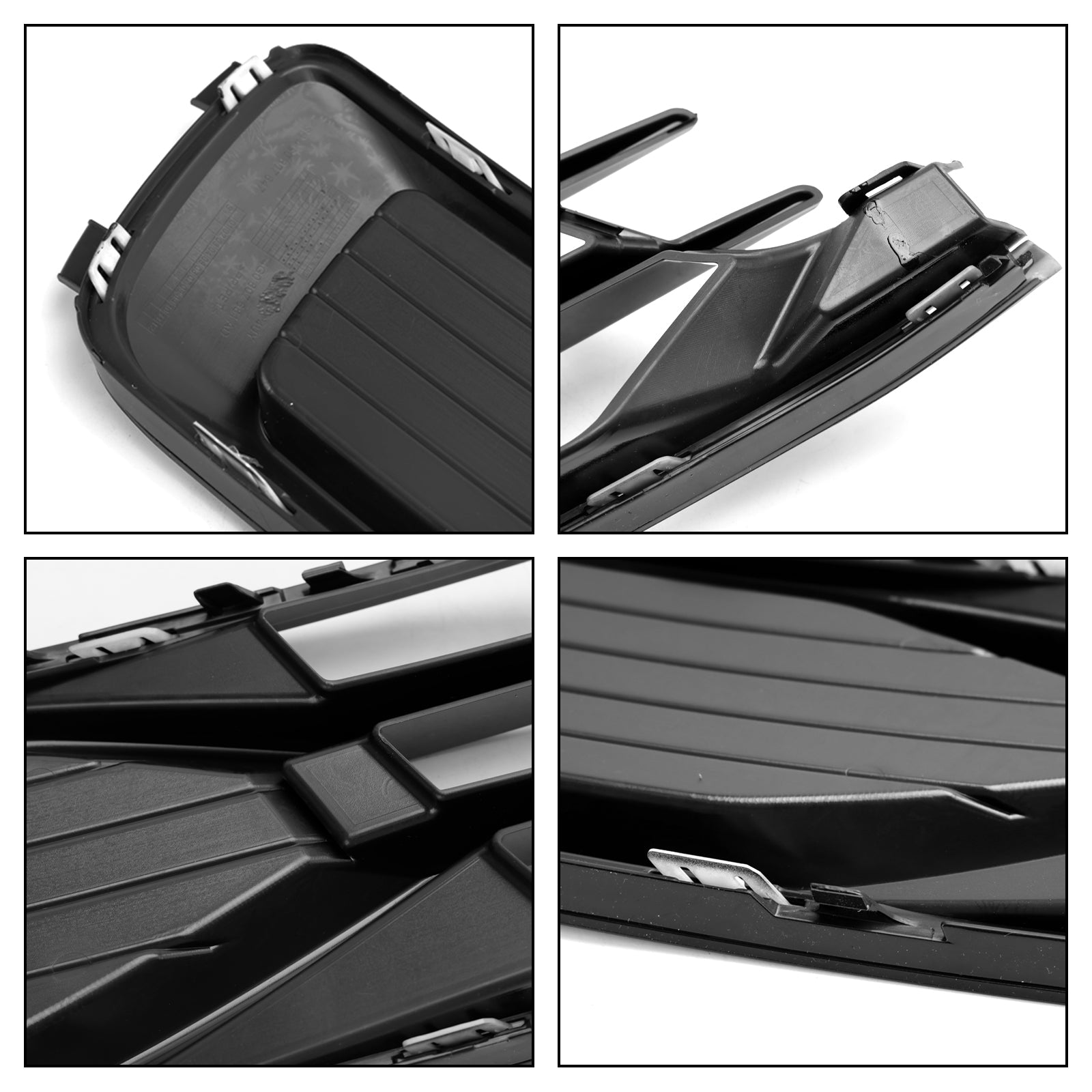 2014-2018 Audi A6 C7 2PCS Front Bumper Foglight Cover Grill Grille Black