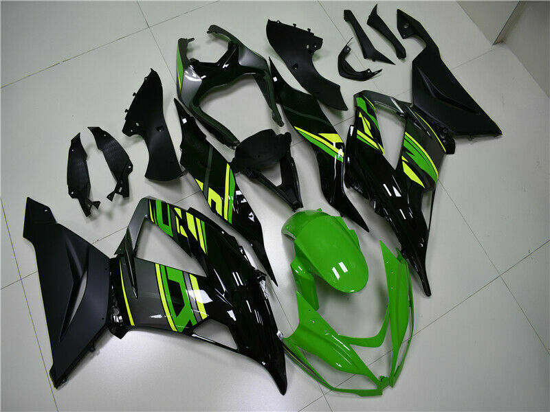 2013-2018 kawasaki zx6r kit de carénage noir vert