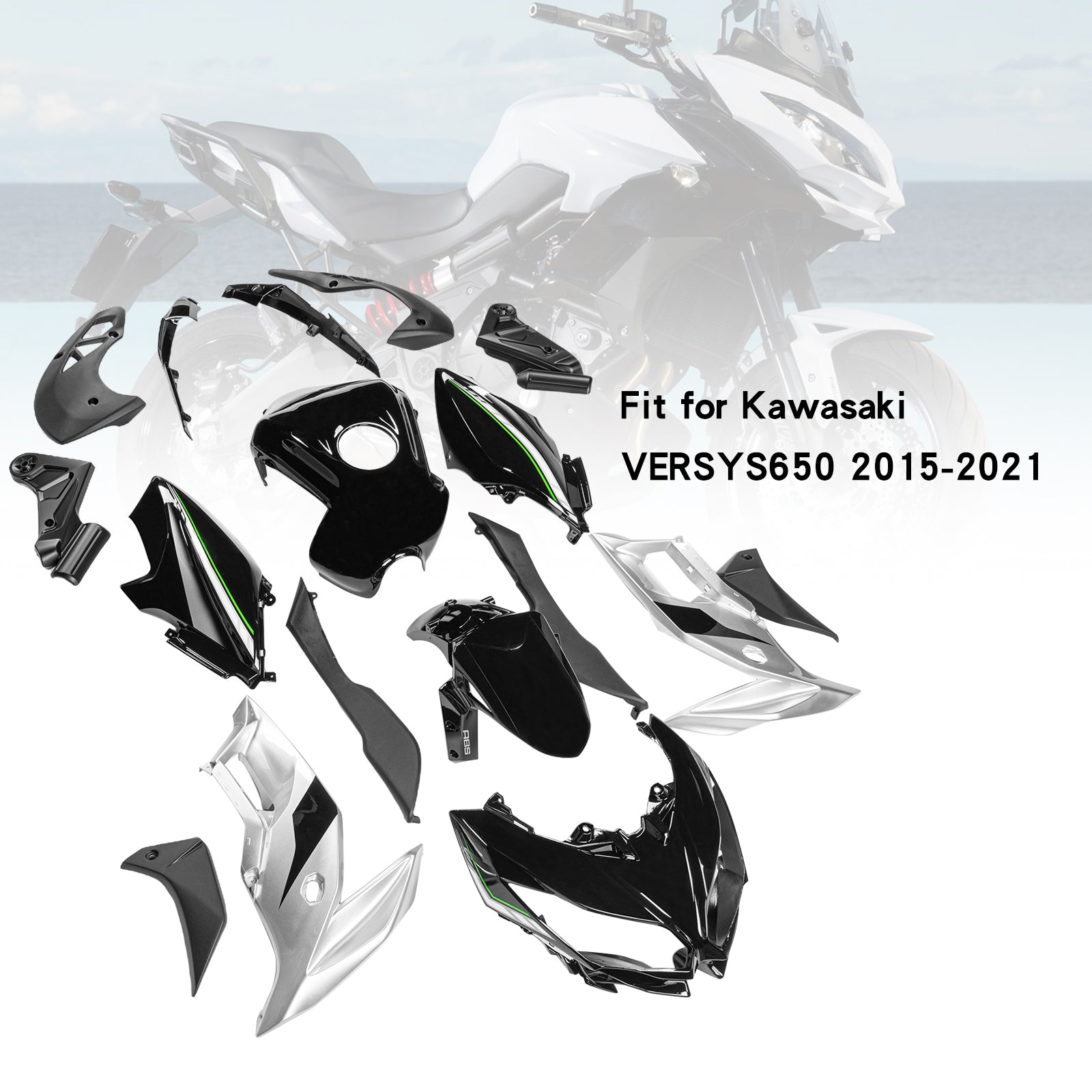 Kit de carénage Kawasaki VERSYS650 2015-2021, carrosserie en plastique ABS