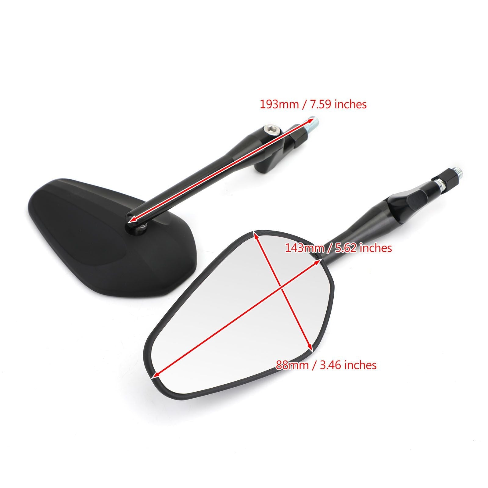 Par Espejos Retrovisores M10 para Moto Custom Cruiser Cafe Racer UNIVERSAL Genérico