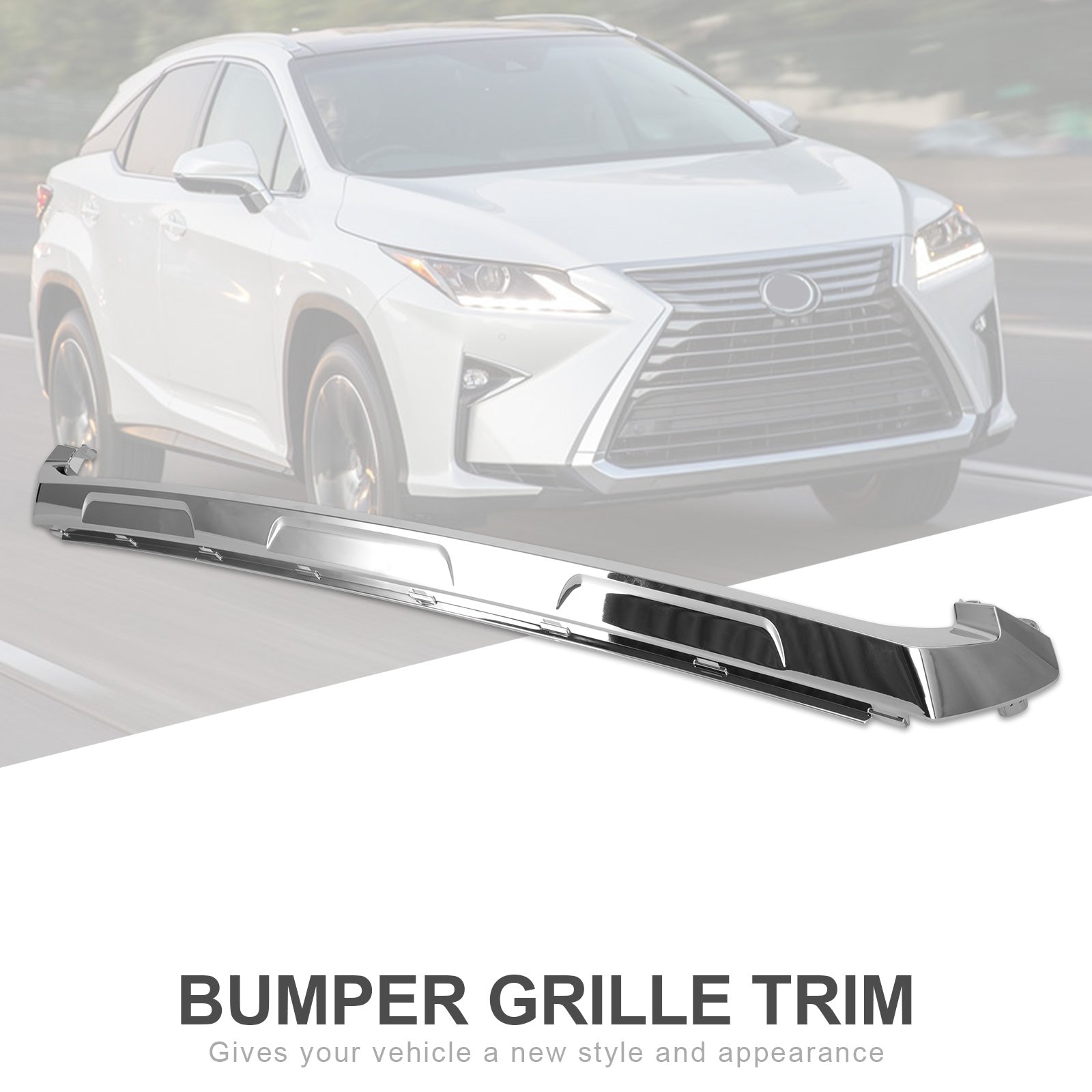 2016-2019 Lexus RX350 RX450 cubierta de parachoques delantero base de rejilla inferior moldura cromada