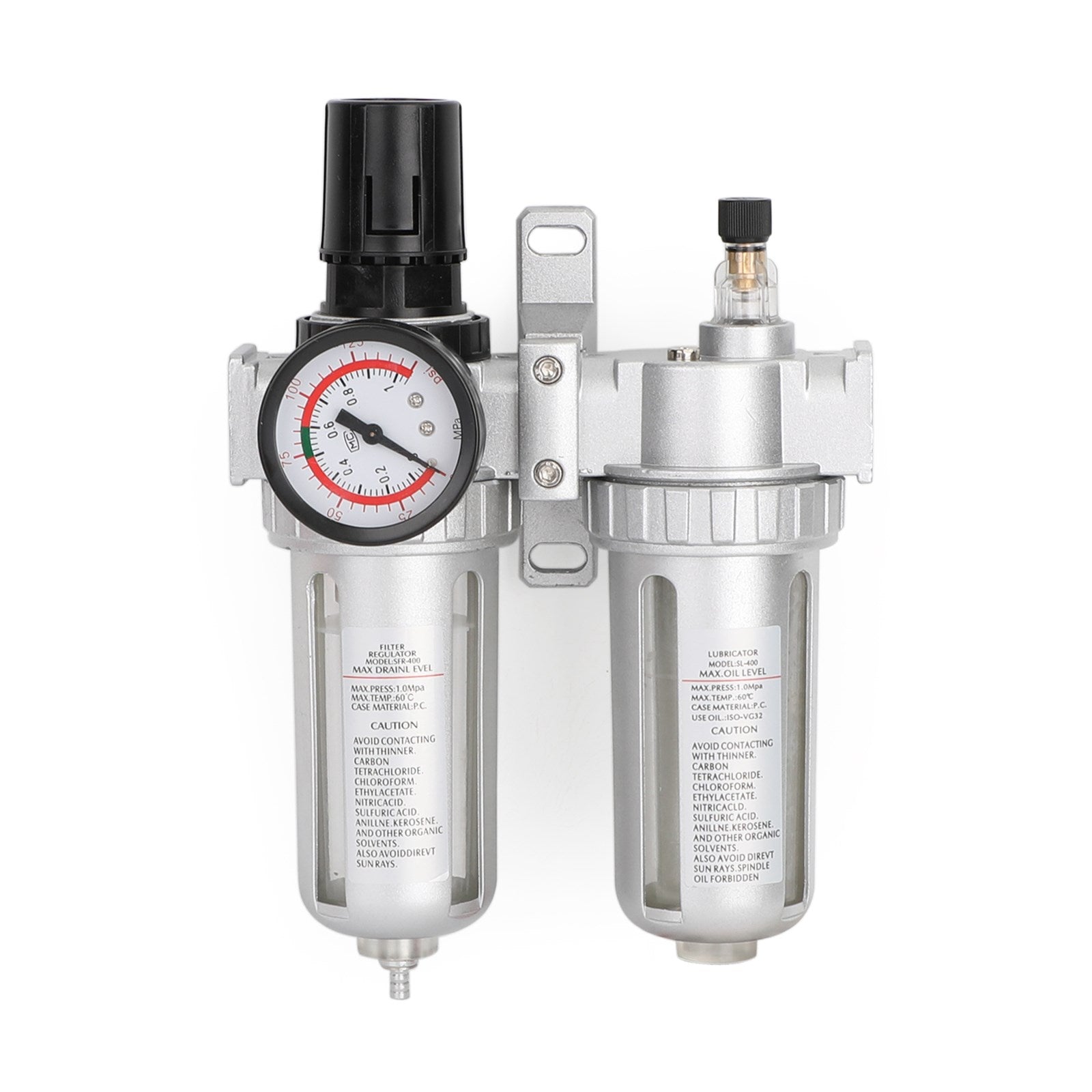 1/2"i luftkompressorfilter olje- och vattenseparatorfällverktyg med regulatormätare