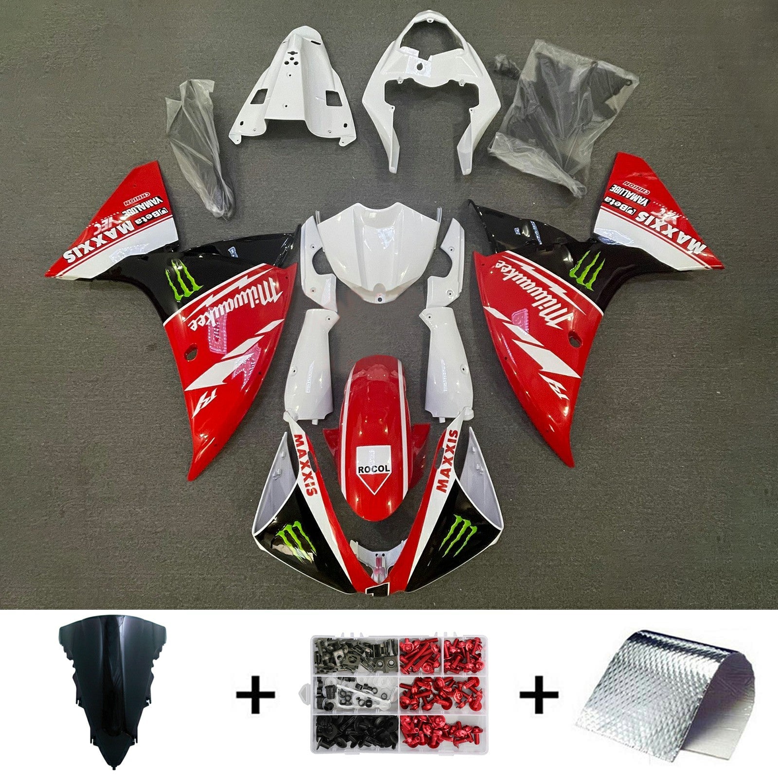2009-2011 Yamaha YZF 1000 R1 Kit de carenado de inyección Carrocería Plástico ABS#170