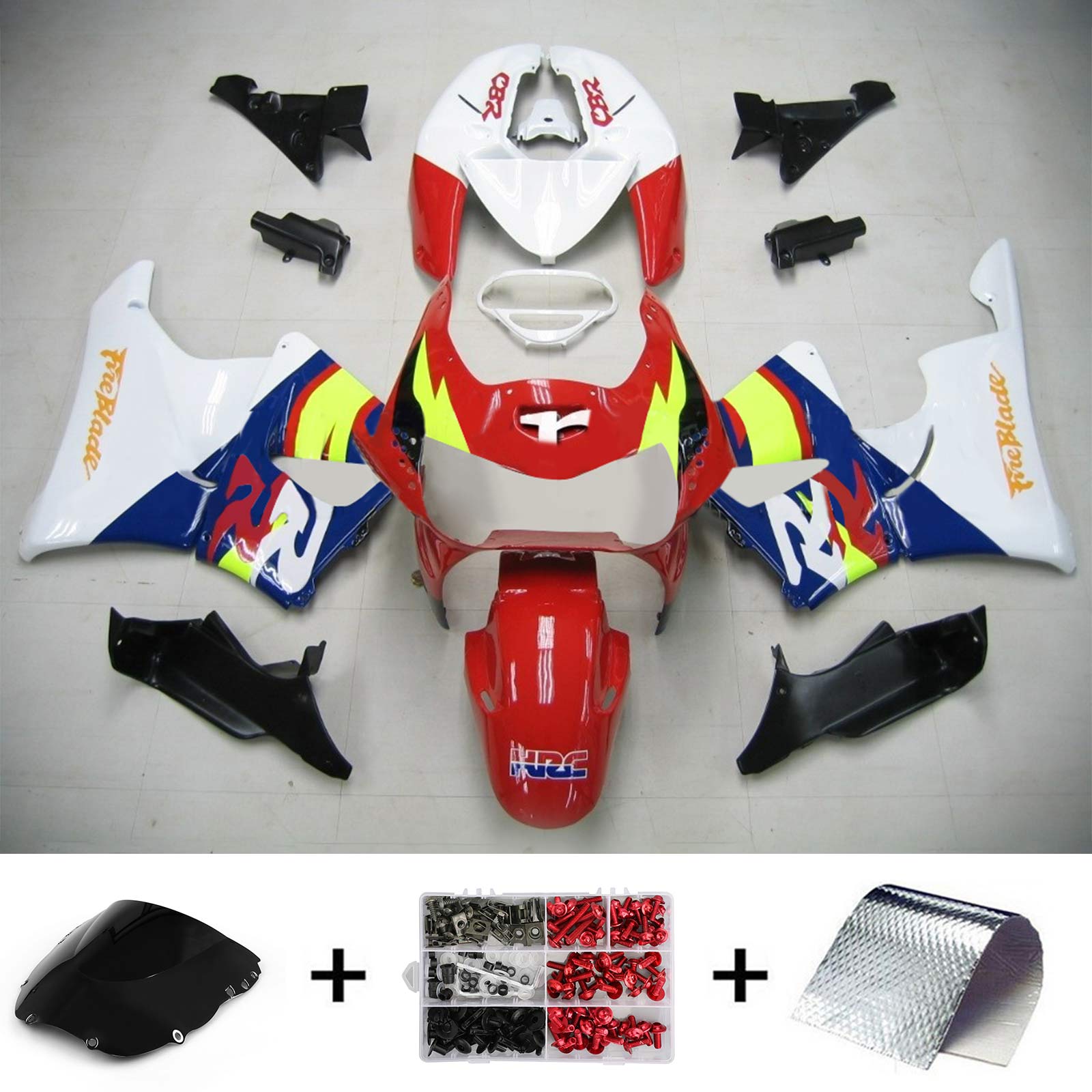 1998-1999 Honda CBR900RR 919 Amotopart Kit de carenado de inyección Carrocería Plástico ABS # 108