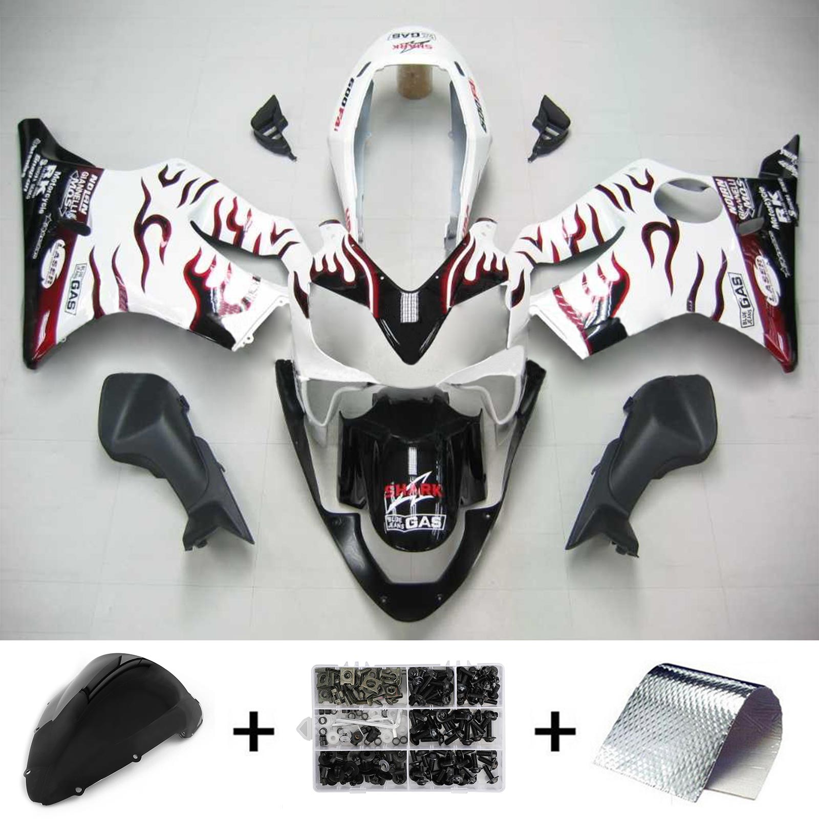 2004-2007 Honda CBR600 F4i Amotopart vstrekovacia kapotážová kapotáž karosérium Bodywork plast ABS #107