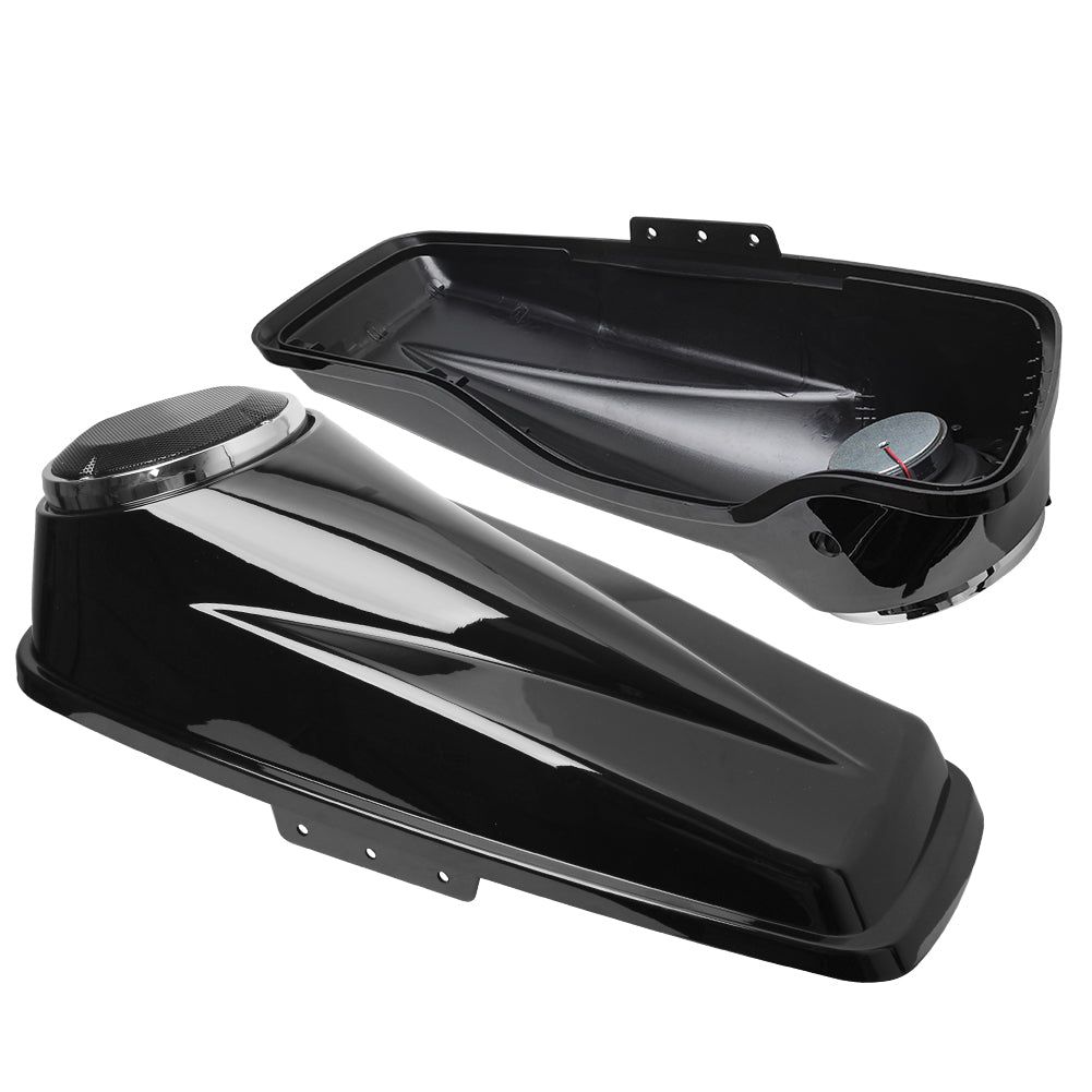 Tampa de alforje de 6,5 polegadas para Harley Touring Electra Street Glide 14-21, preta 6.5" Tampas de alto-falante para alforje para Harley Touring Road King Glide 2014-2021,6.5" Tampas de alforje pretas brilhantes para Harley Classic Glide 14-21