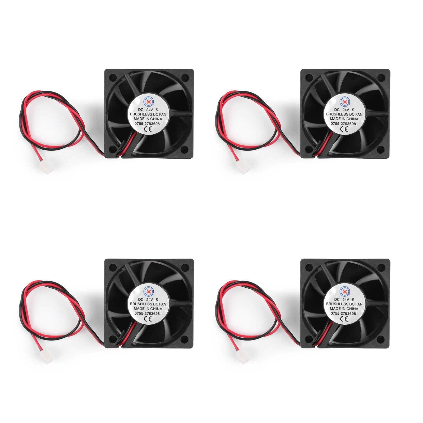 4pcs DC børsteløs kjøle PC Computer Fan 24V 5020s 50x50x20mm 2 Pin Wire