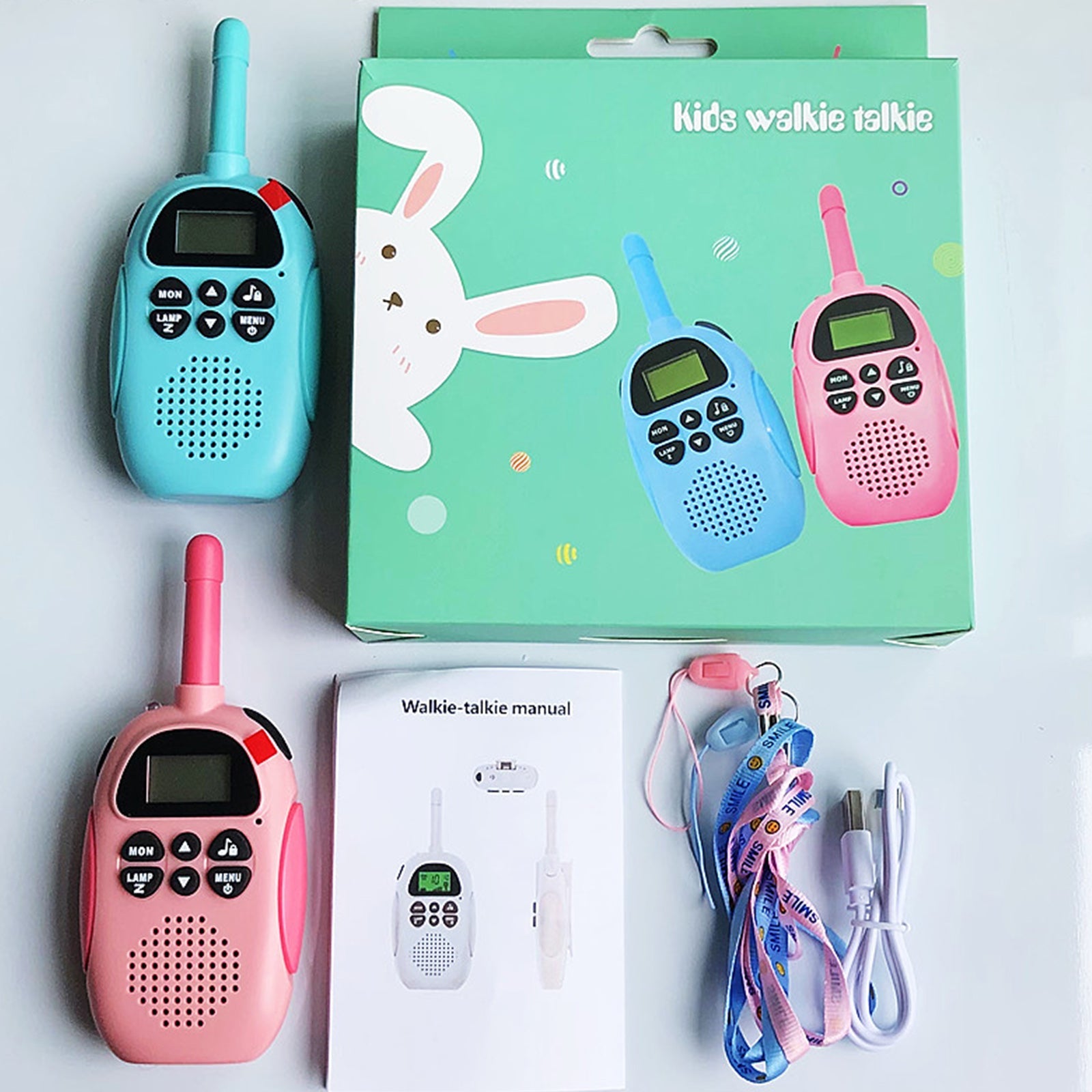 2-pack kinderwalkie-talkies 22-kanaals 2-weg radio 3 km bereik handheld origineel